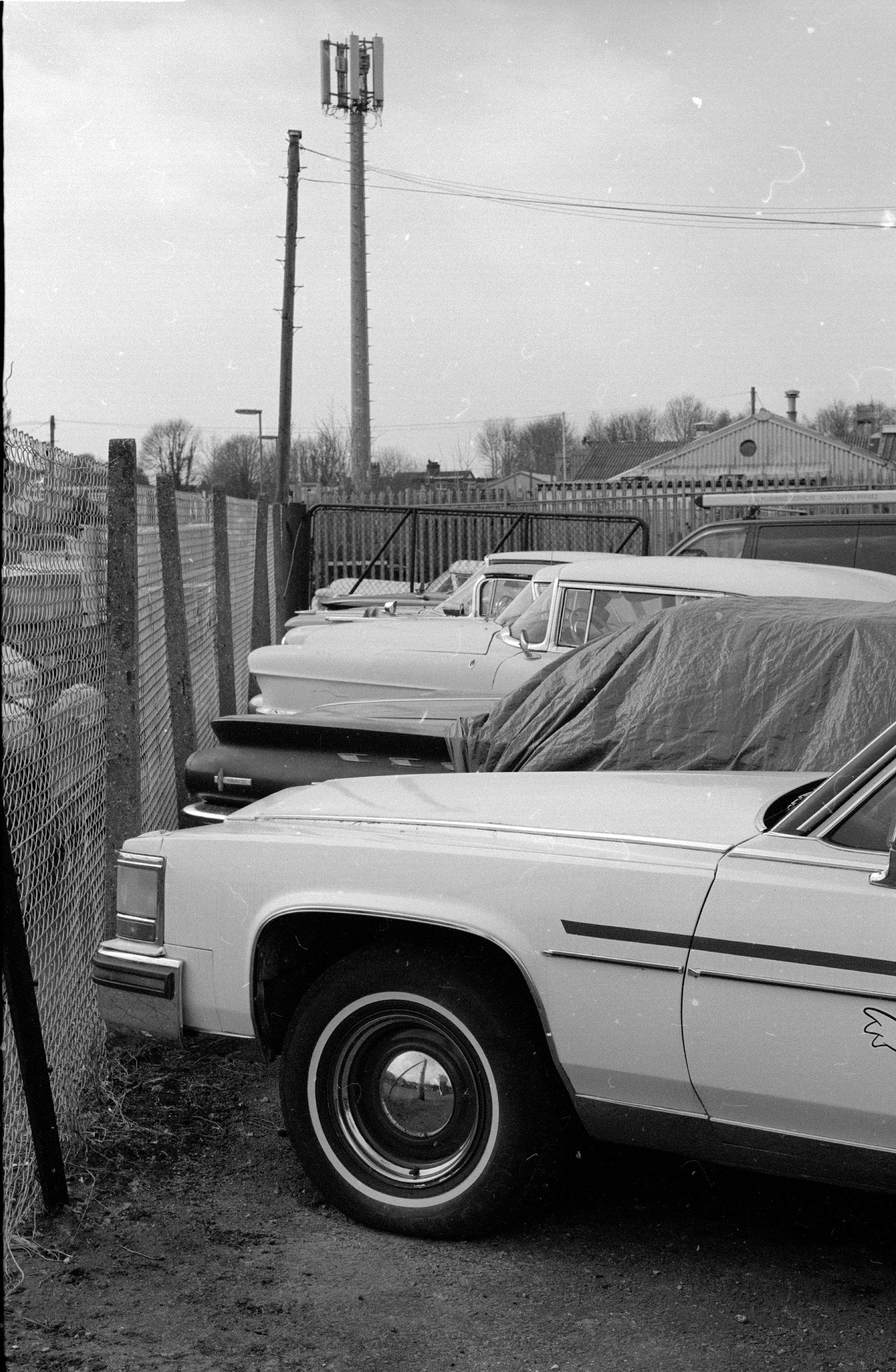 Garage forecourt, shot with Leica MP with Adox Silvermax 100 film