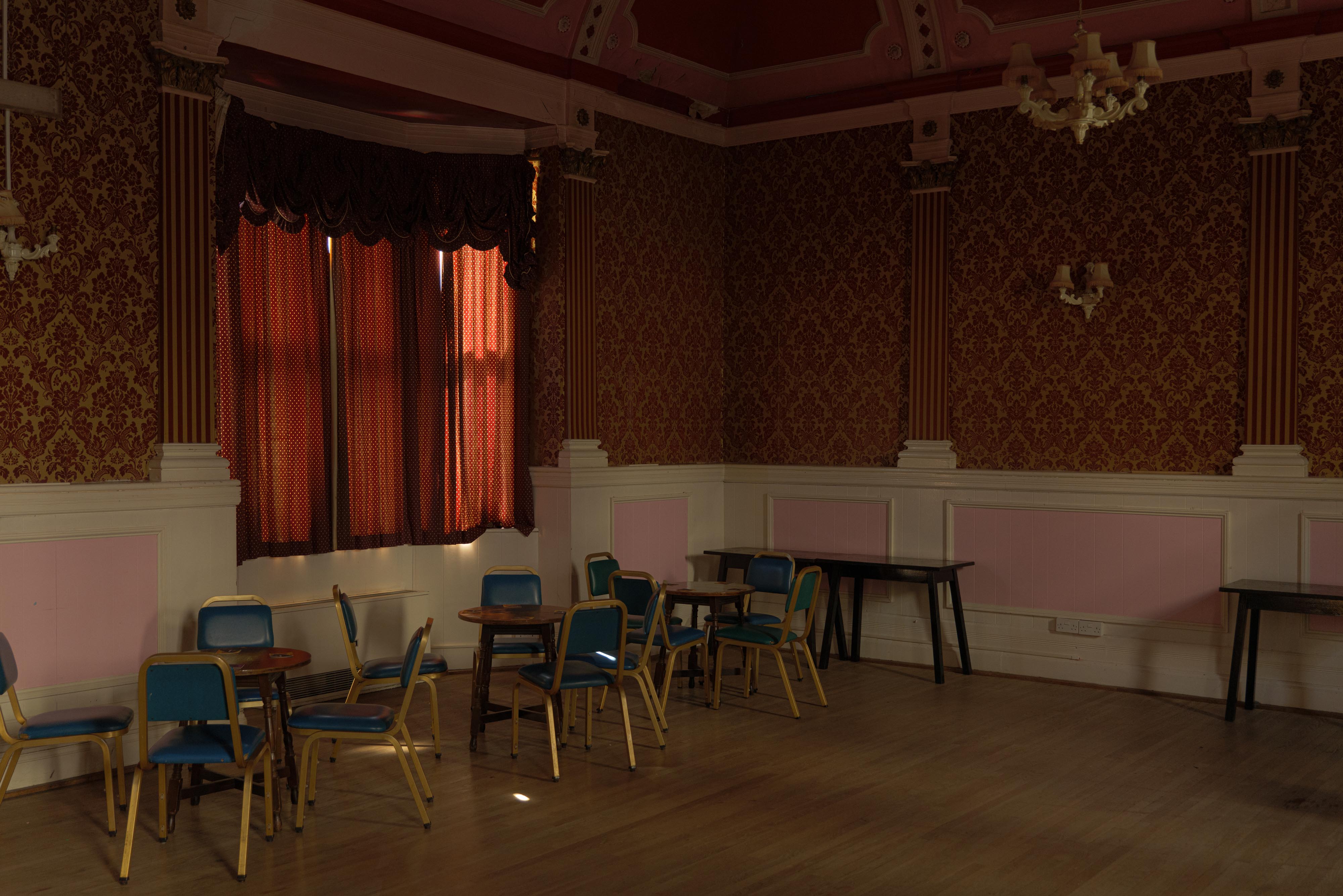 tables chairs and curtains