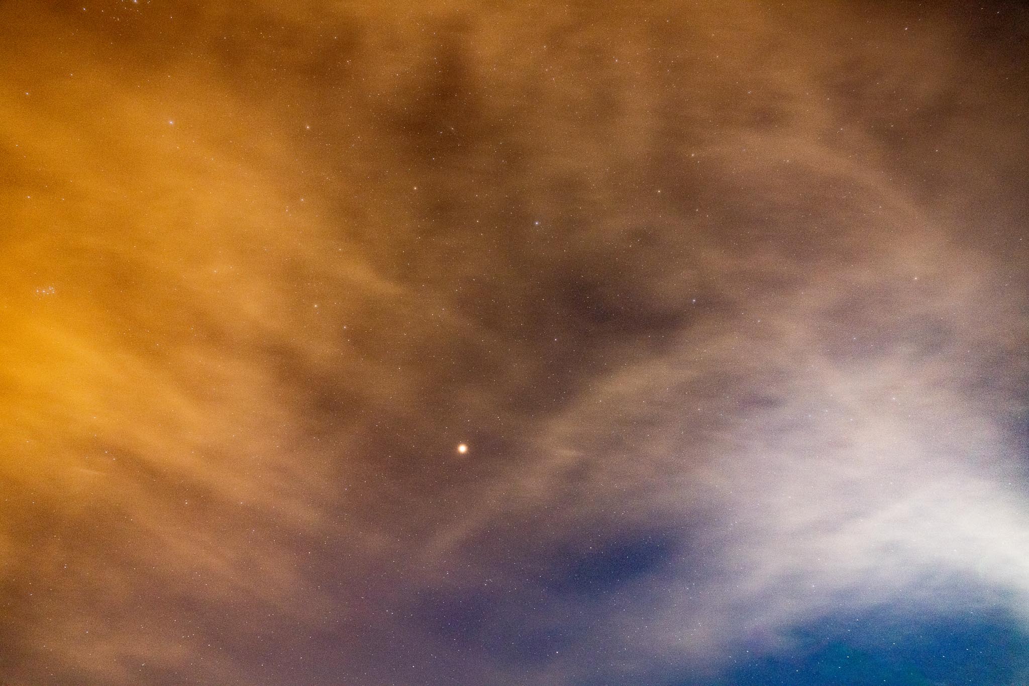 Night sky with clouds. shot with Sony A7R IV. 