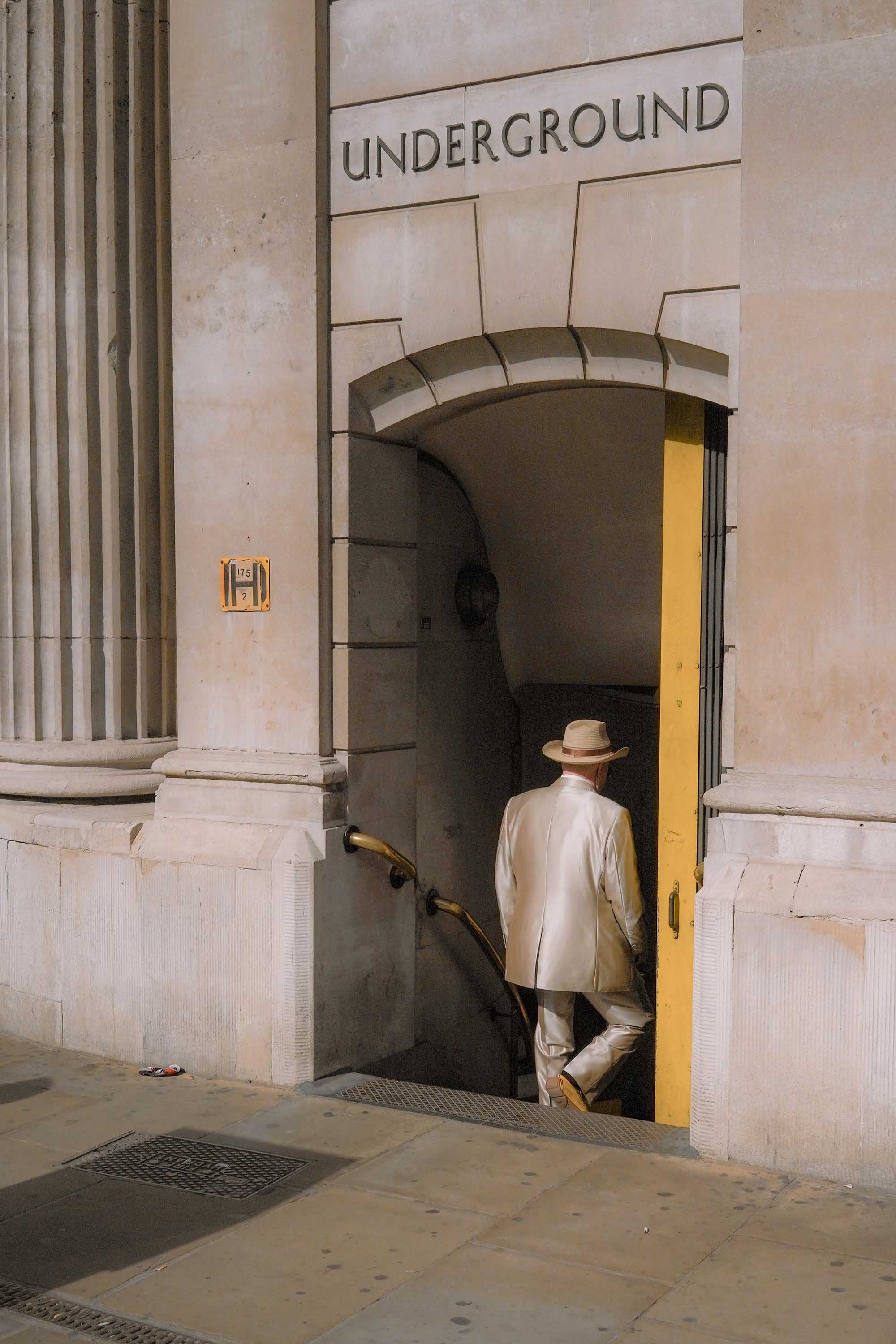 A person walks into Underground station. Image by Josh Edgoose.