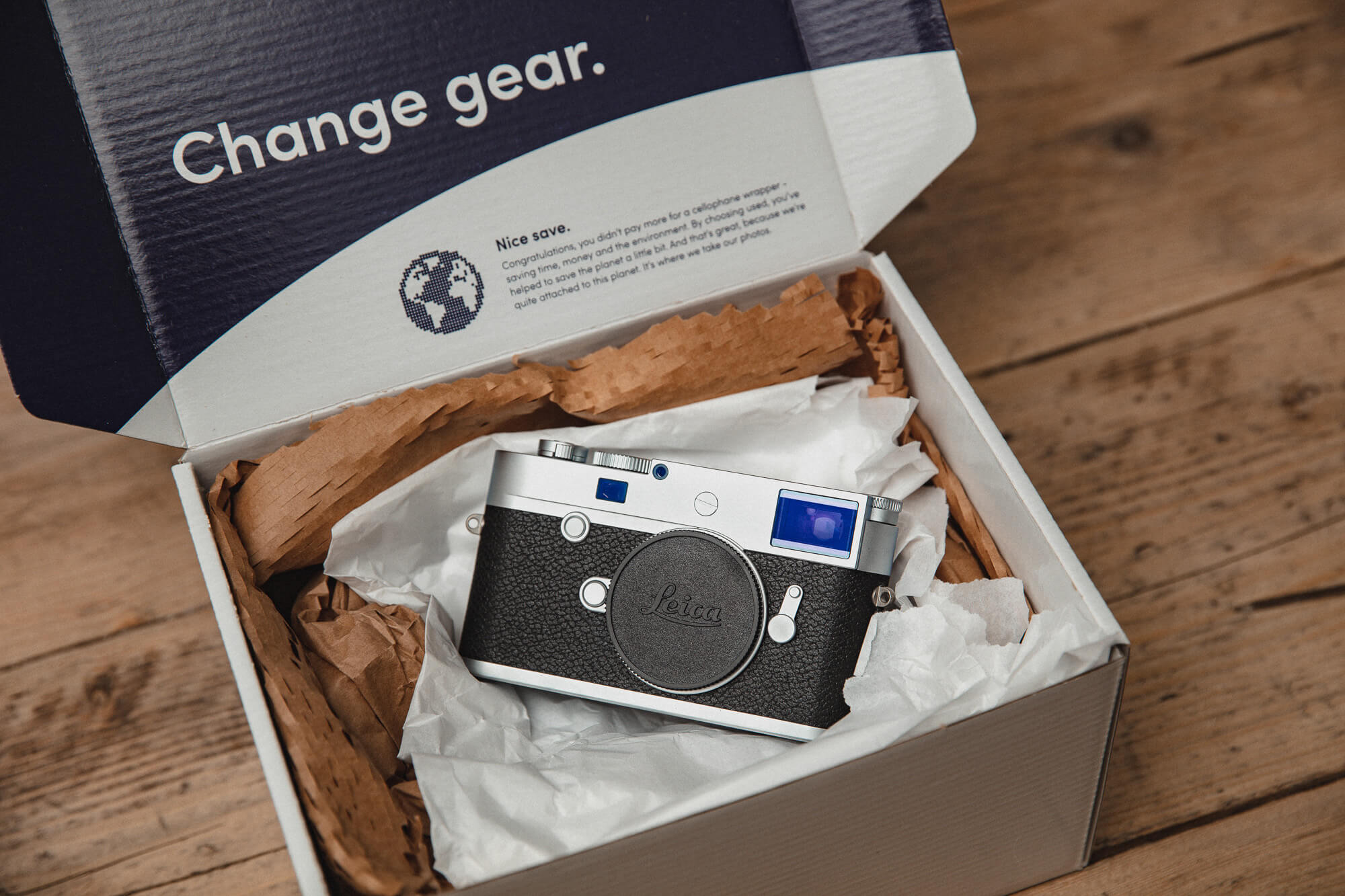 Leica Camera wrapped in an MPB box