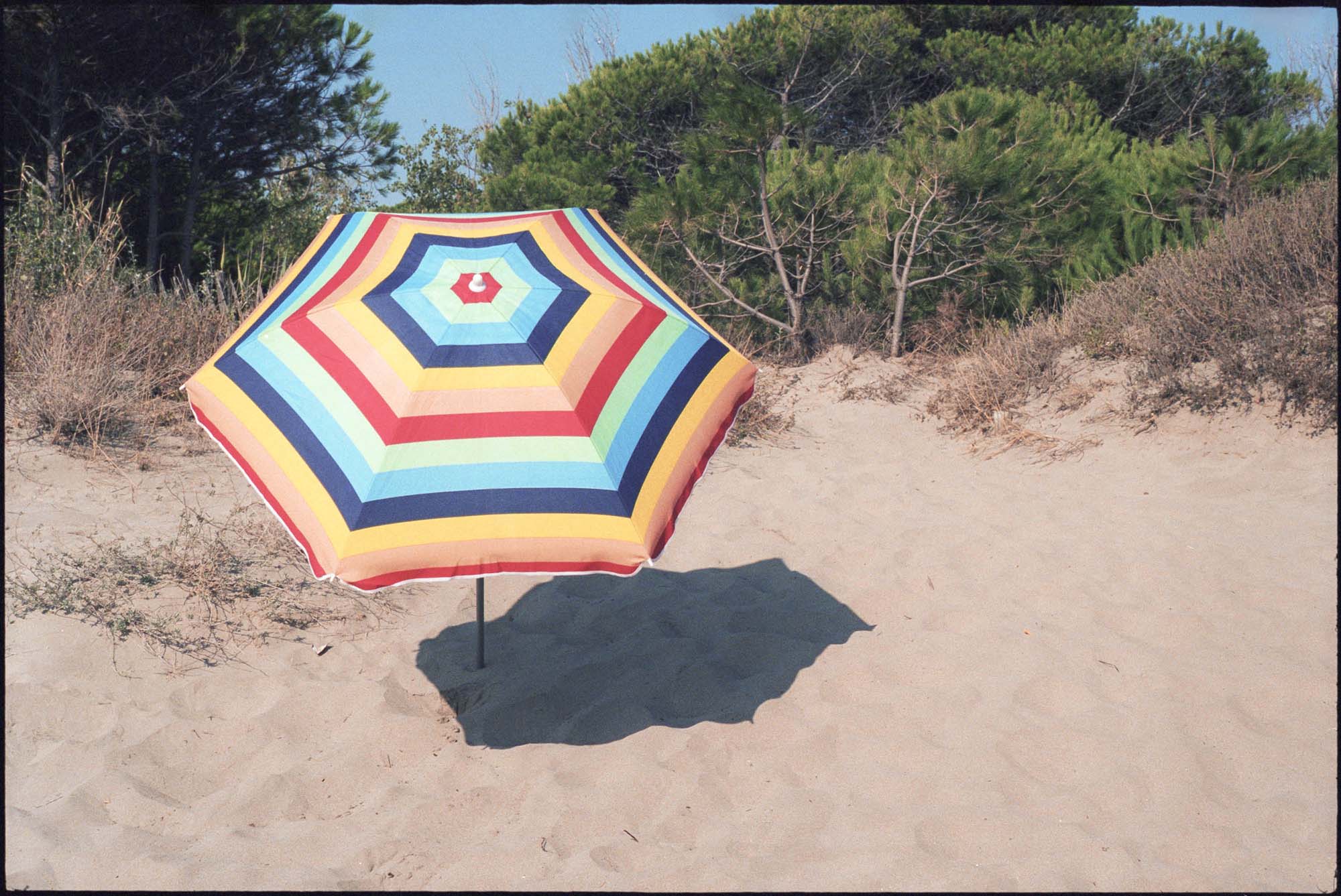 colourful umbrella on beach