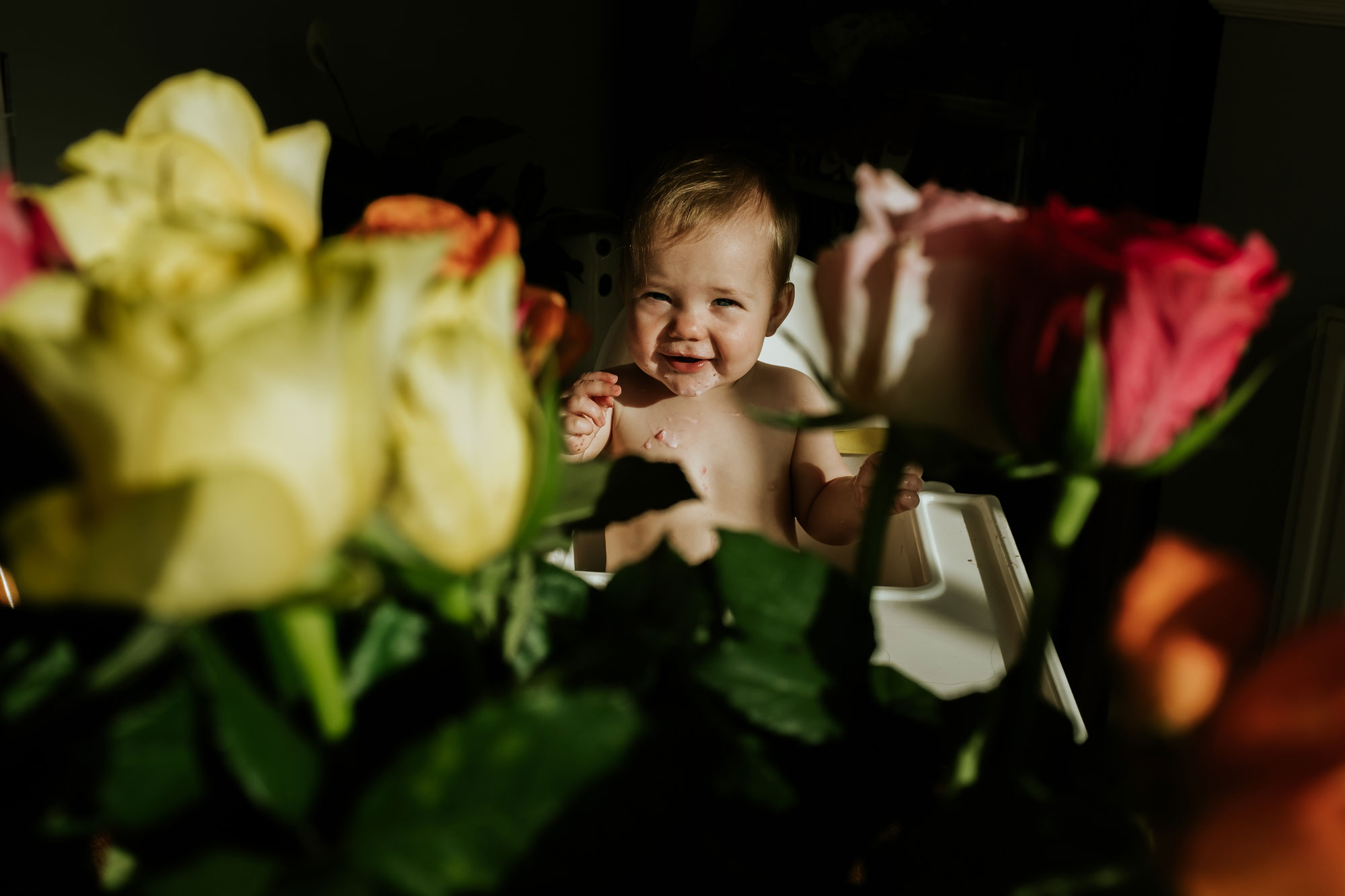 Baby amongst flowers 