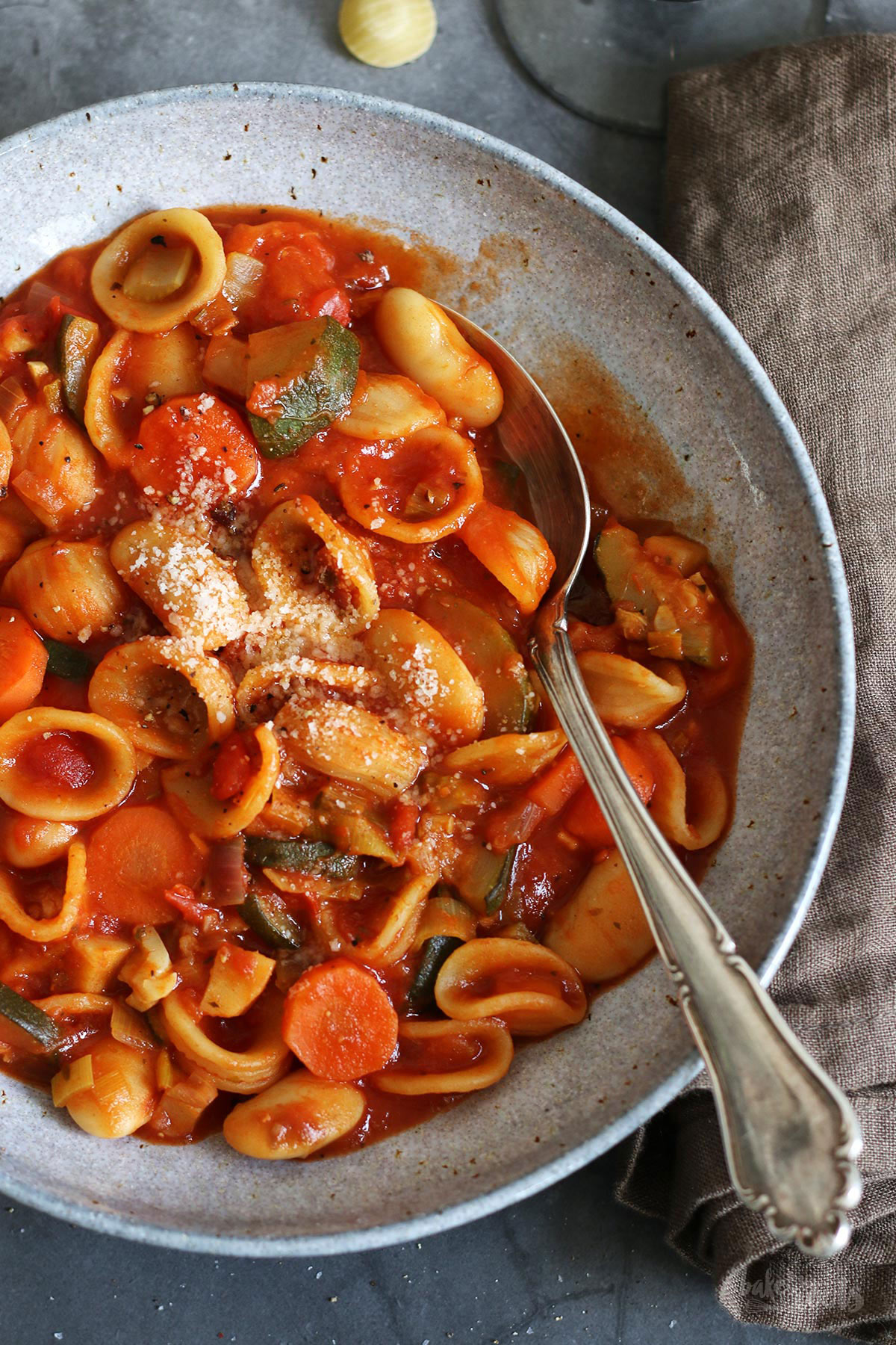 Orecchiette with tomato pasta sauce
