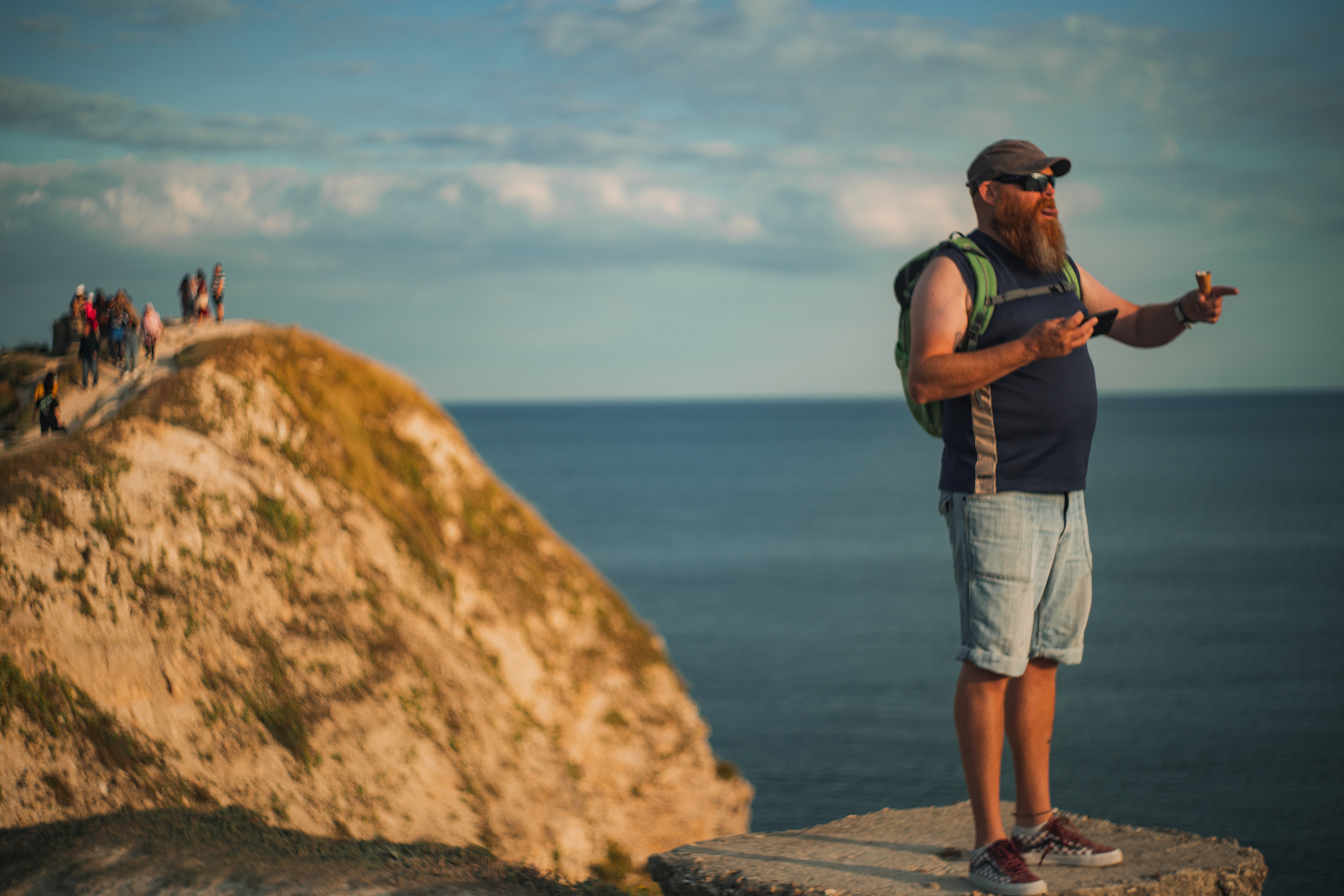 A person standing on the cliff edge. Shot with the Helios 44-2 58mm f/2