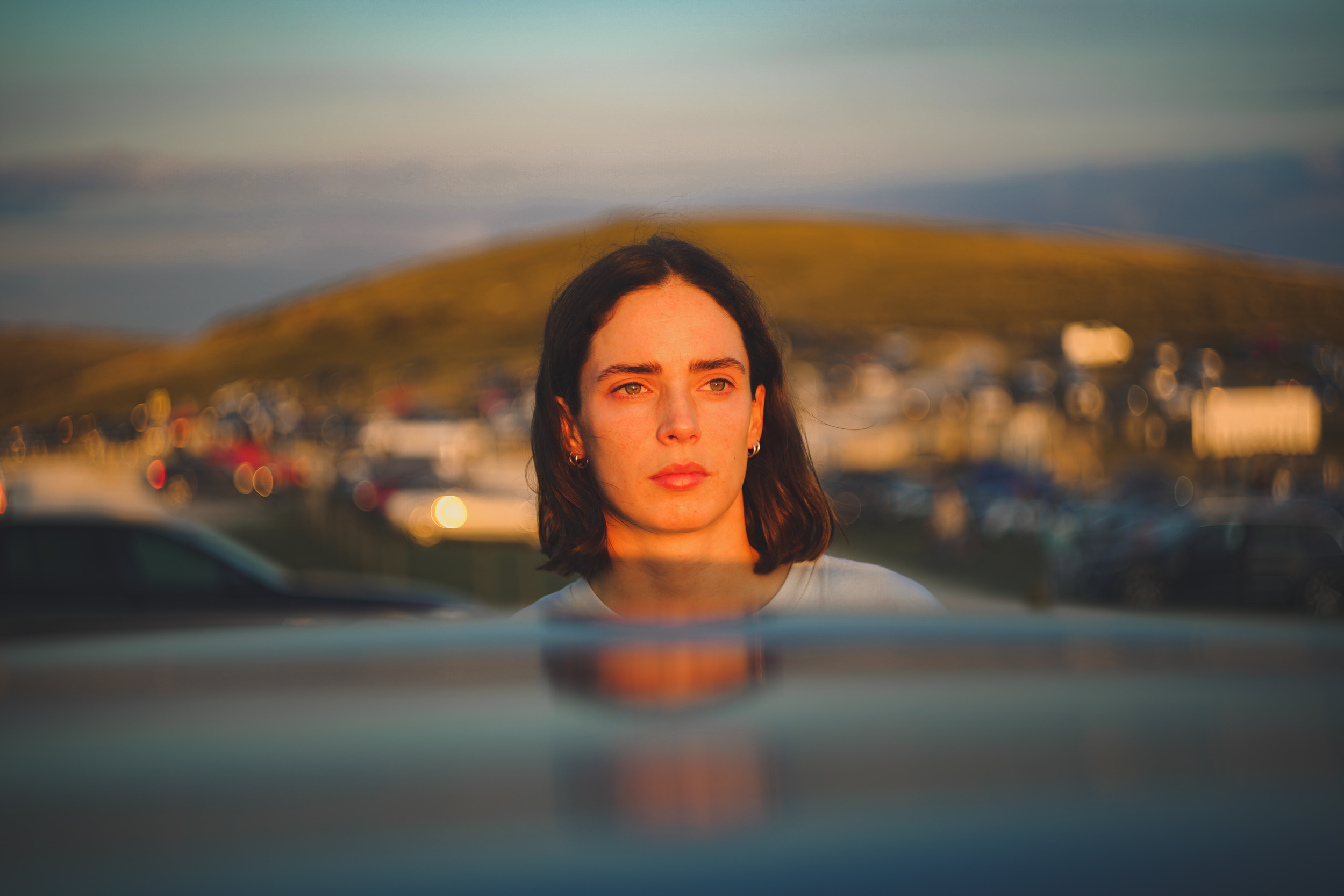 A person looking directly at the sunset. Shot with the Helios 44-2 58mm f/2