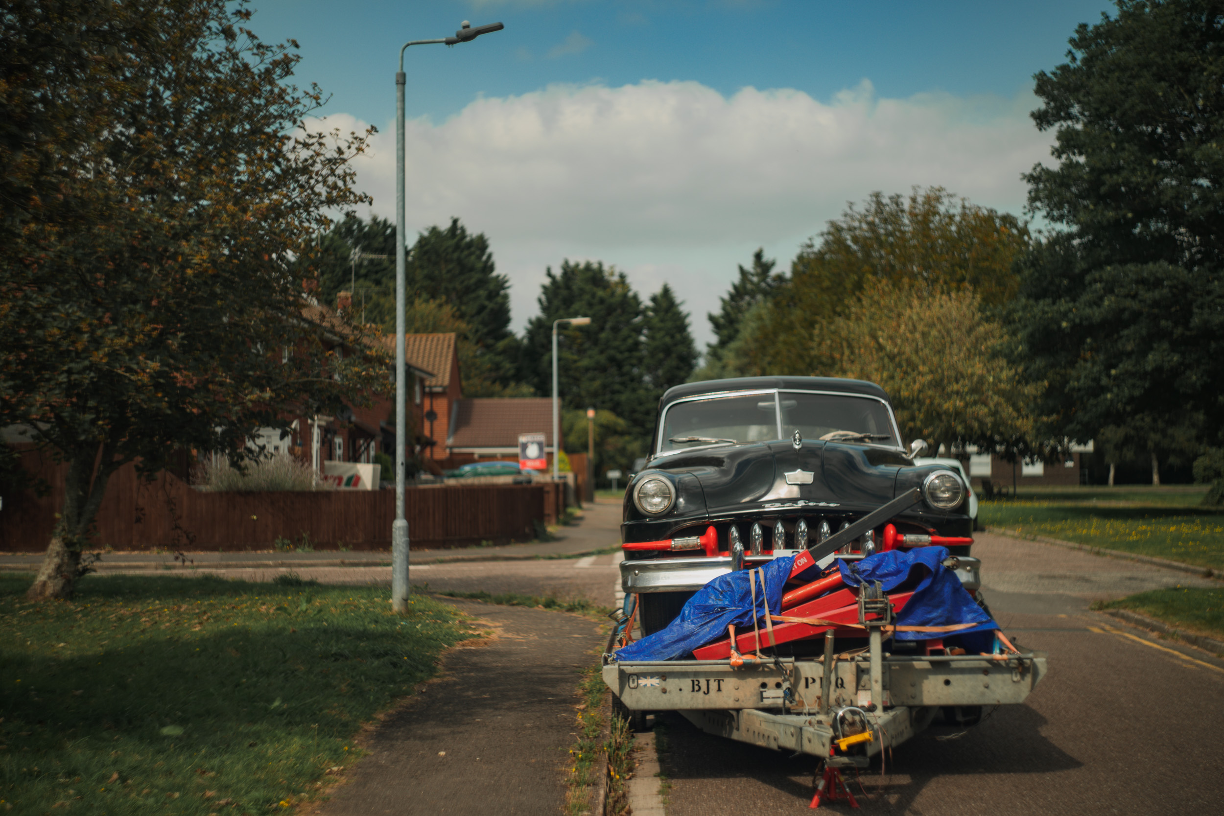 Vintage car parked on street. Shot with the Helios 44-2 58mm f/2
