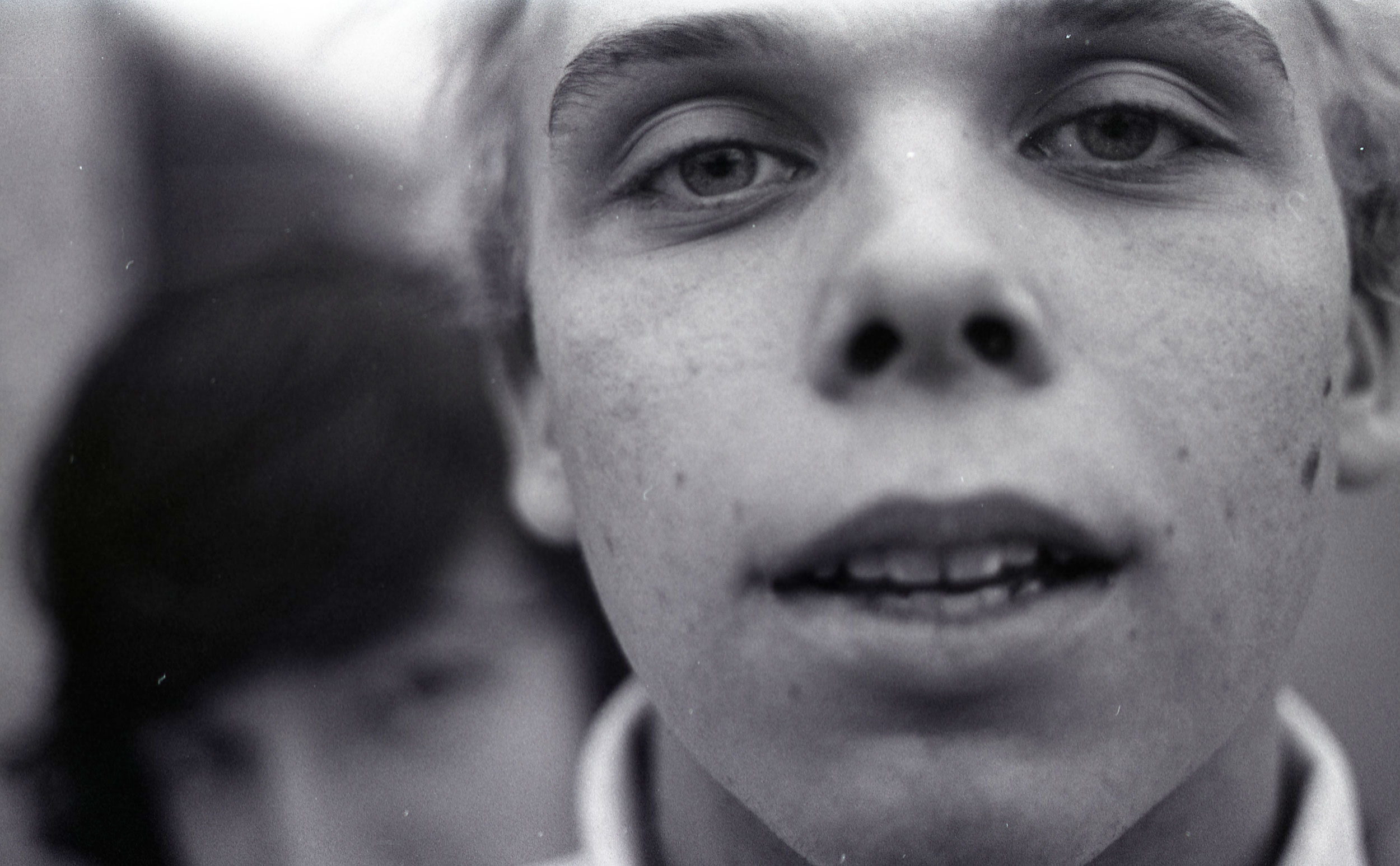 Black and white portrait of a teenager