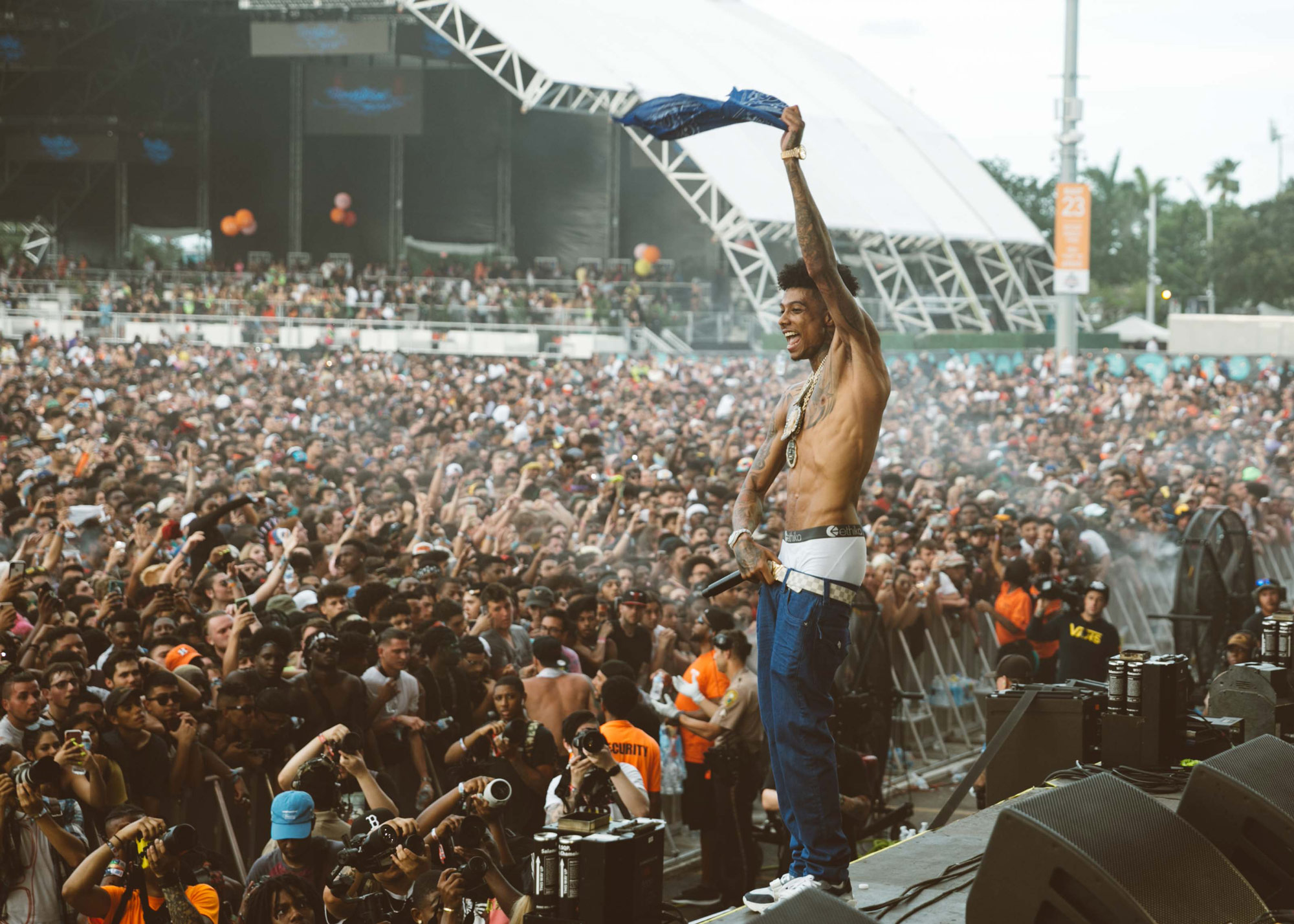 American rapper BLUEFACE performing live at Stavernfestivalen