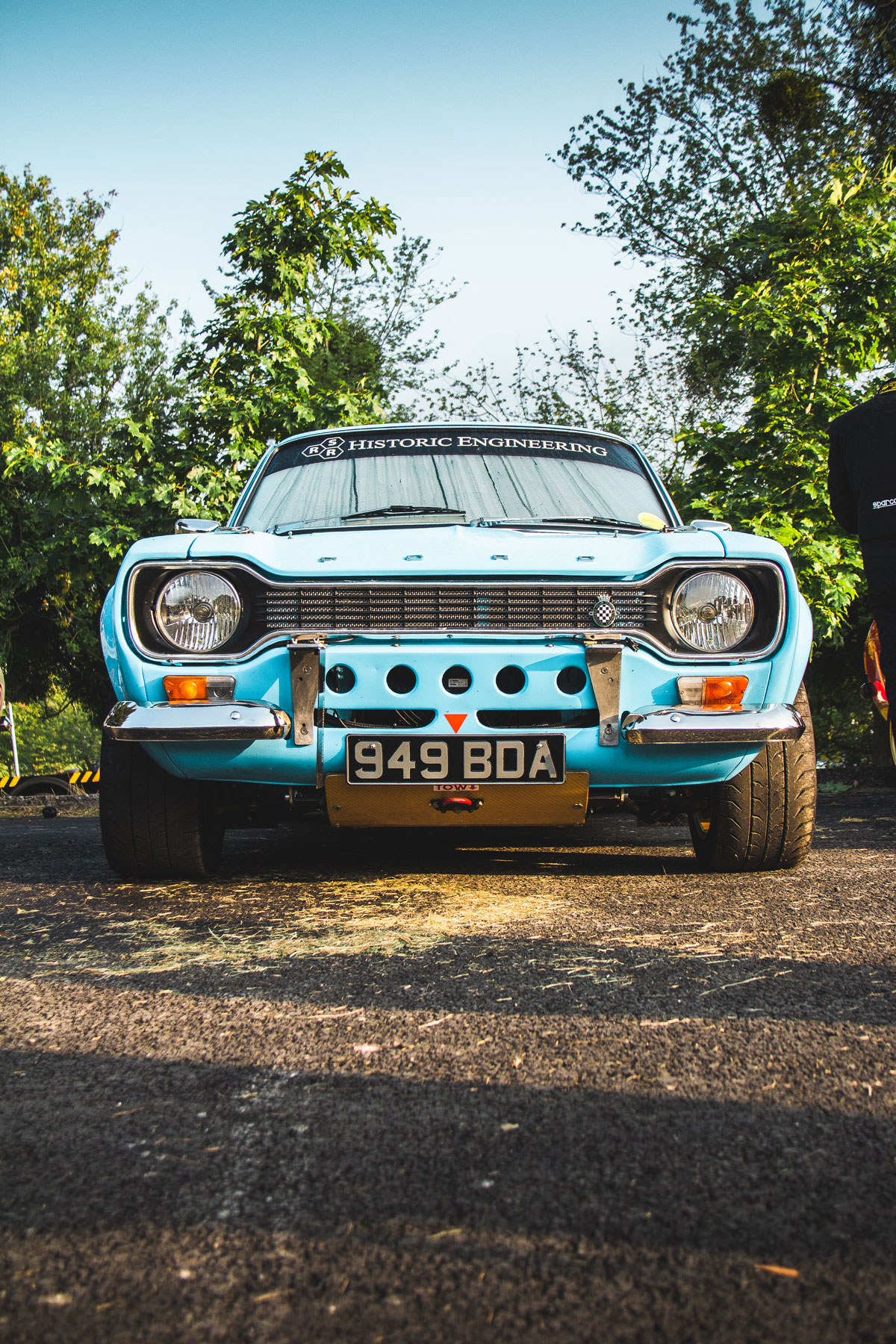 Front of a racing Ford Escort MK I
