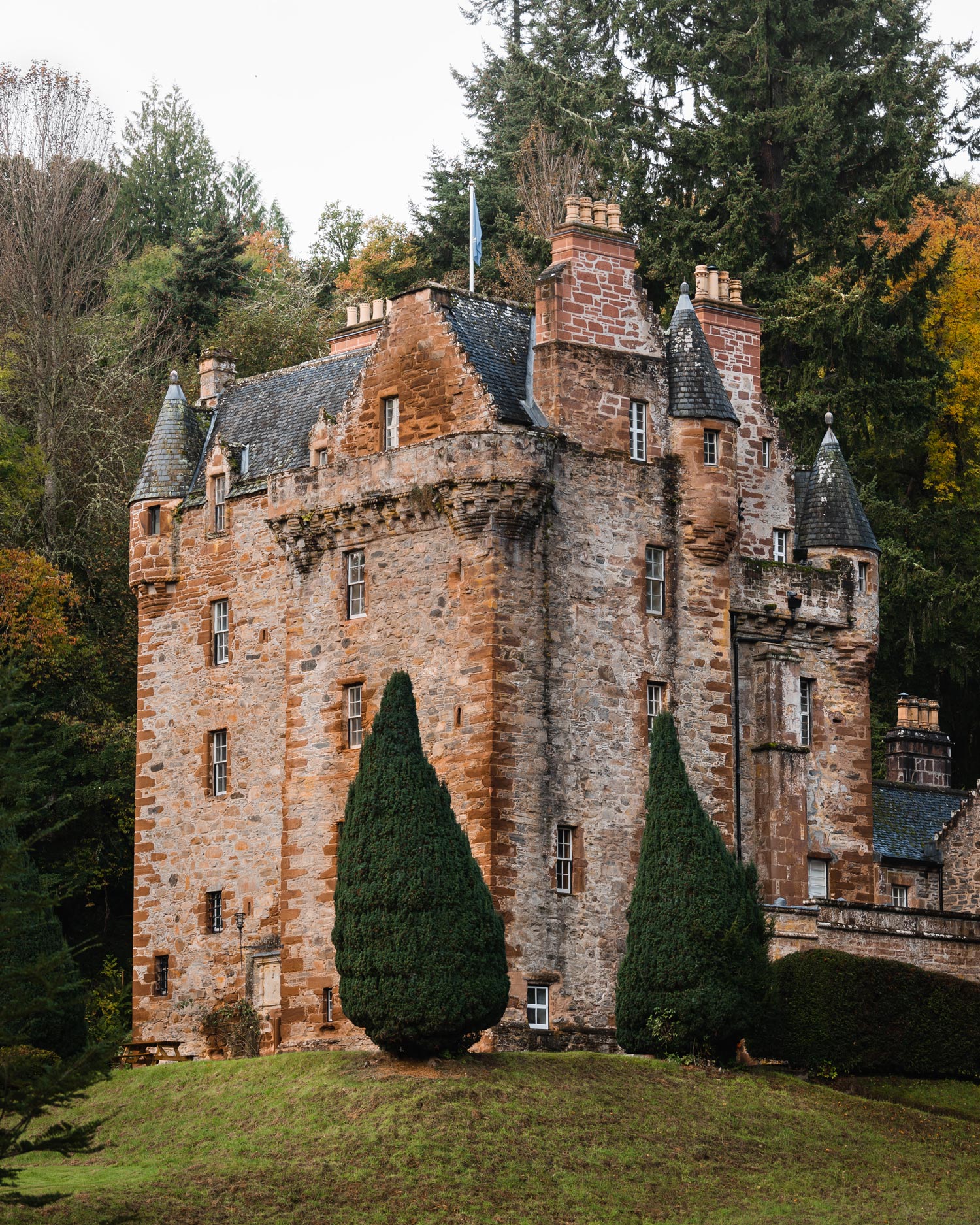 the side of a manor house