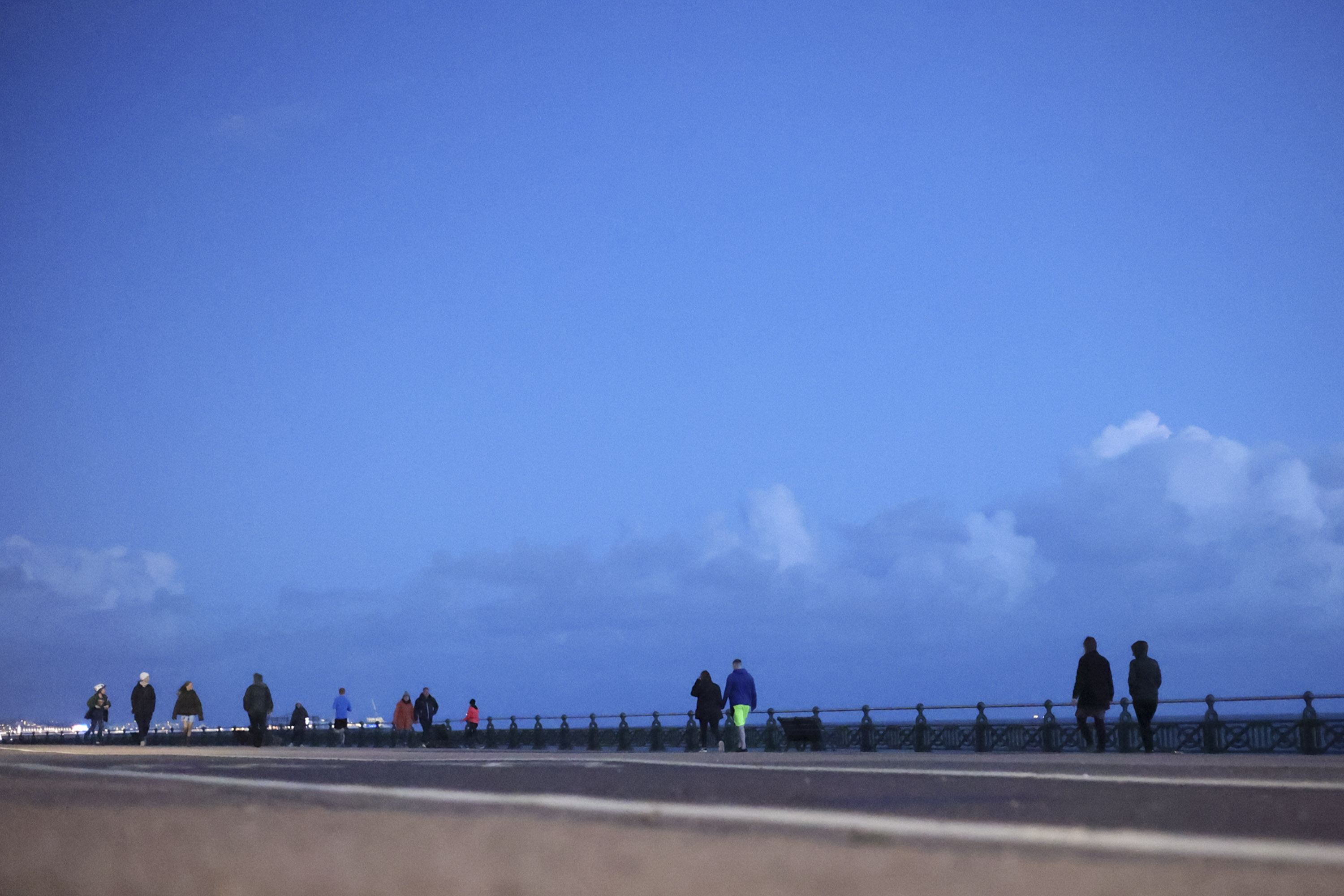 Brighton seafront promenade at twilight