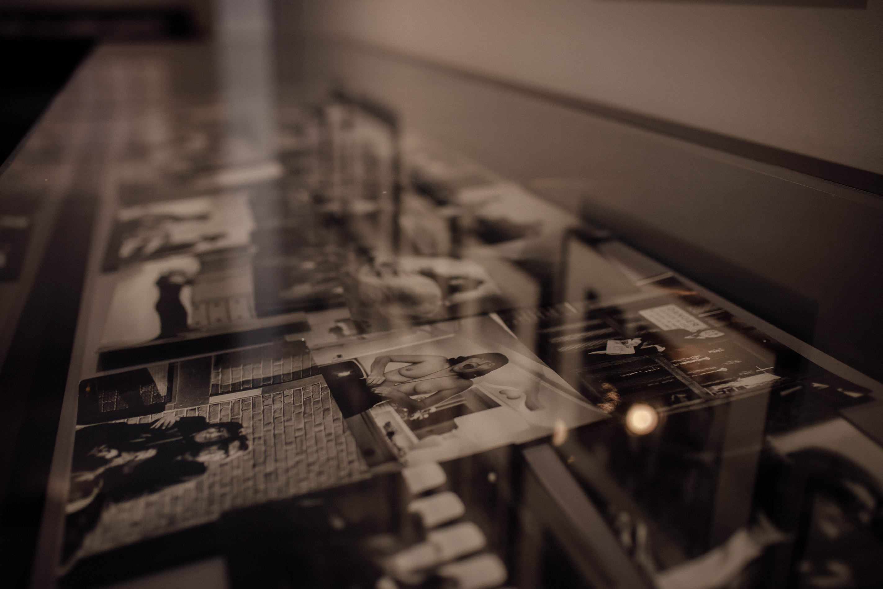 Close-up of pictures in a gallery