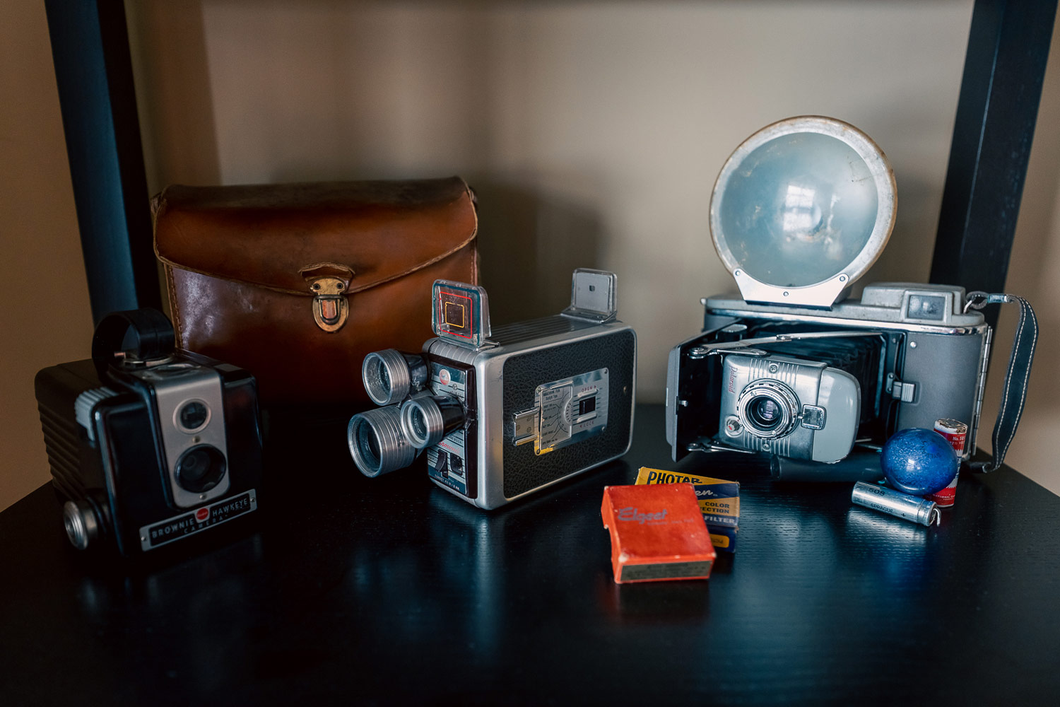 Vintage motion picture and old stills photo cameras