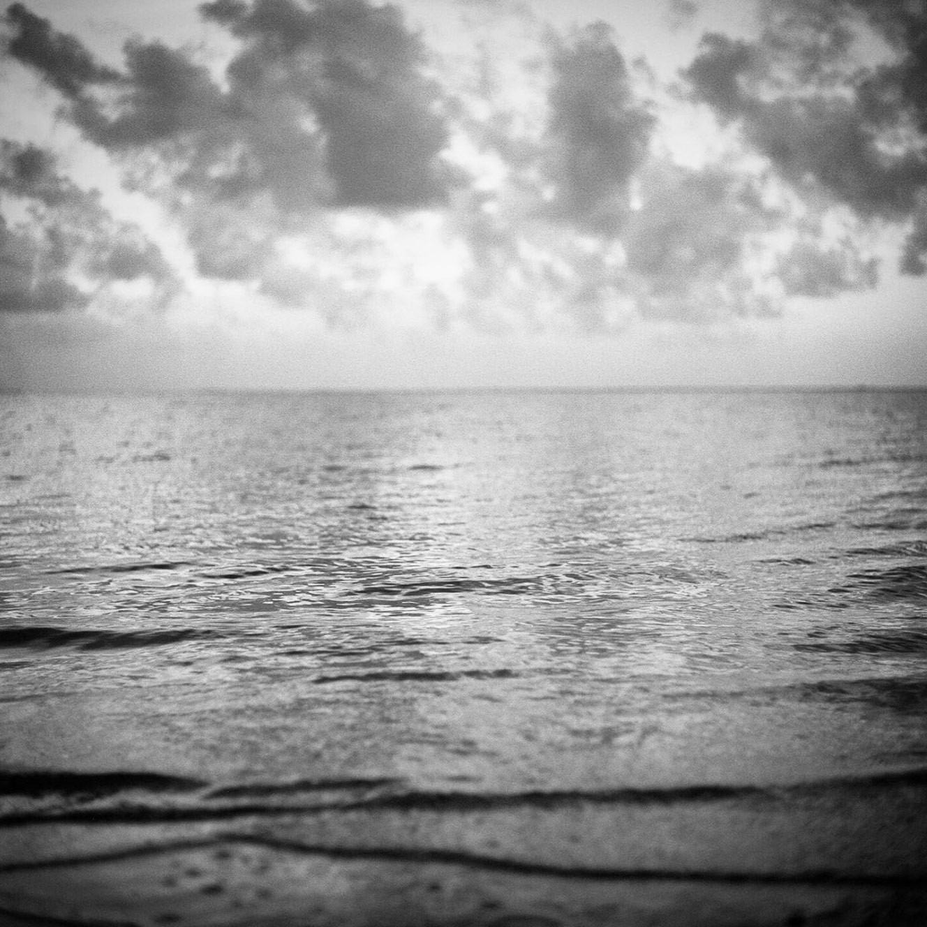 Texas lake shot in black and white.