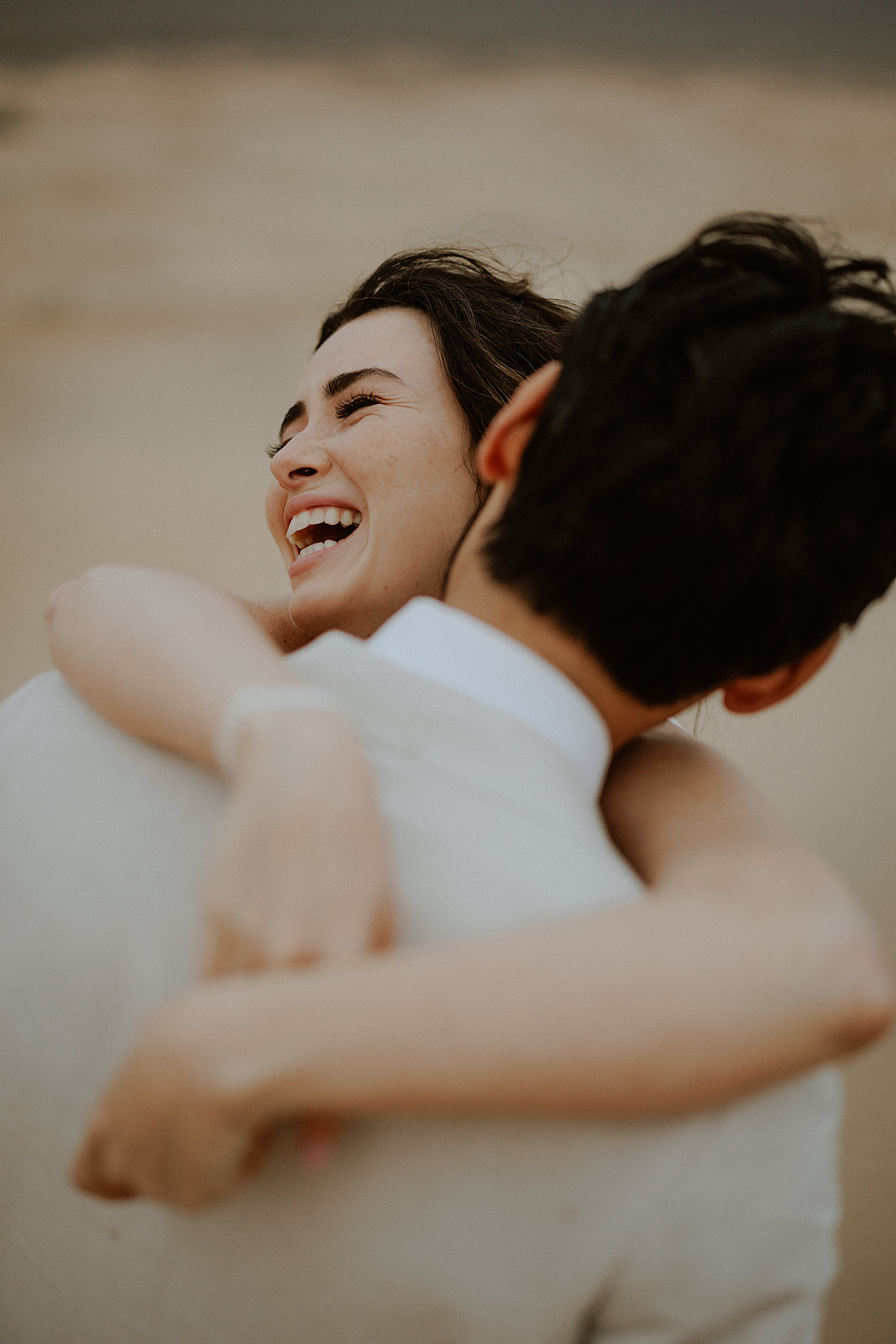 Happy couple on their wedding day by Cedar & Pines