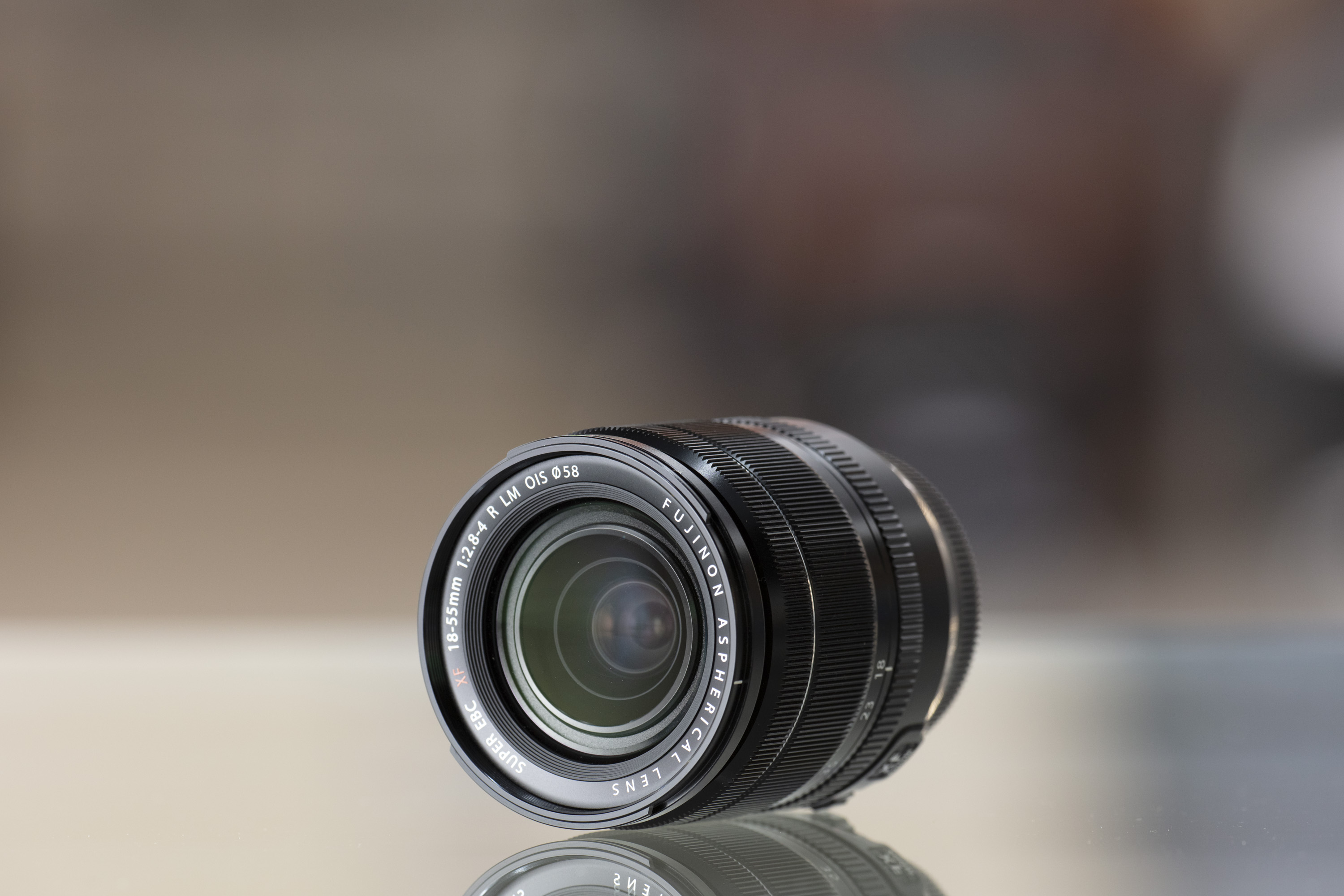 Fujifilm XF 18-135mm f/3.5-5.6 R LM OIS WR on glass table