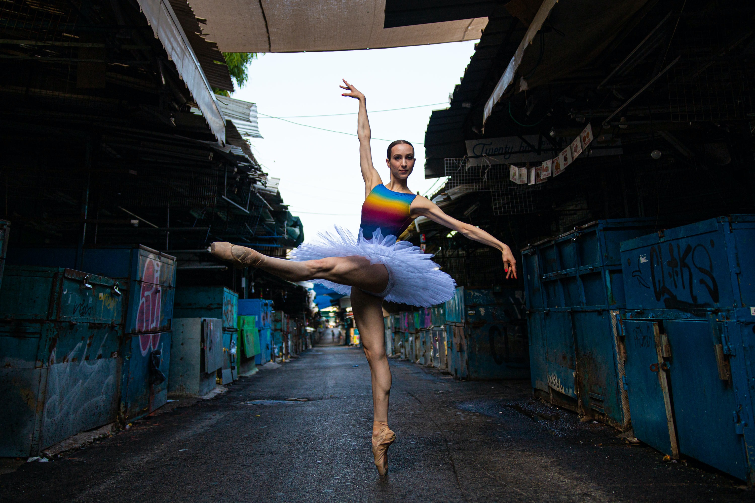 Ballet dancer in urban streets