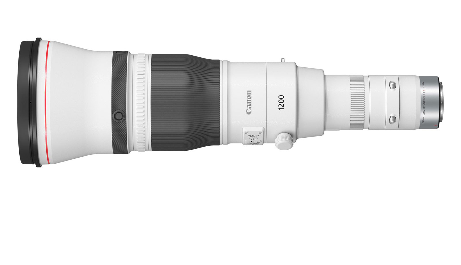 Une photo modèle de l'objectif Canon RF 1200mm f/8 L IS USM.