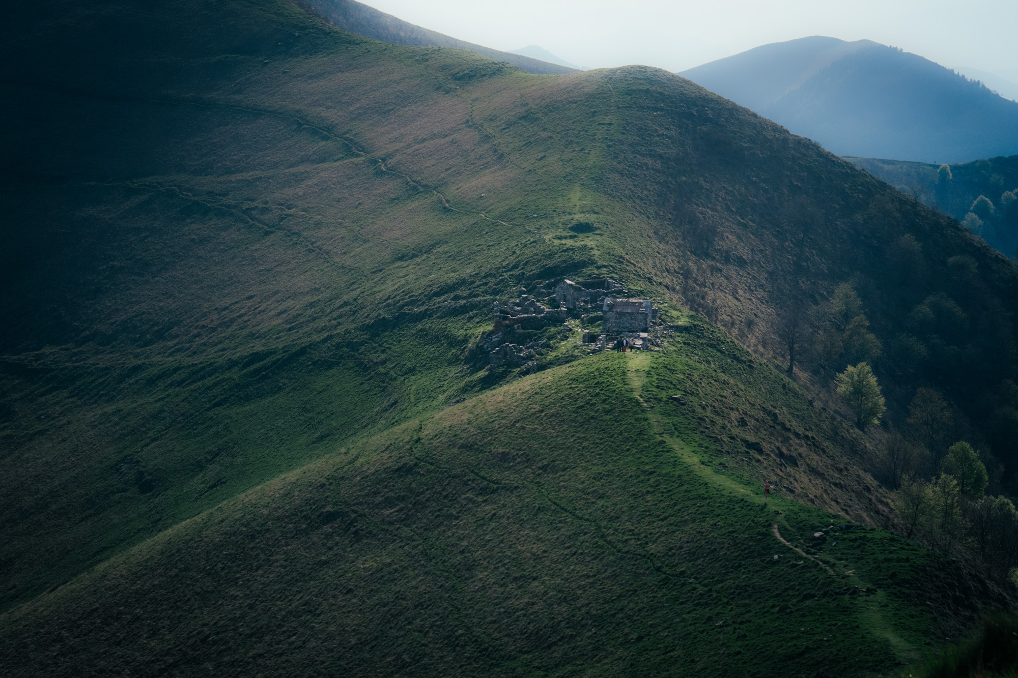 Mountain landscape with ancient ruins