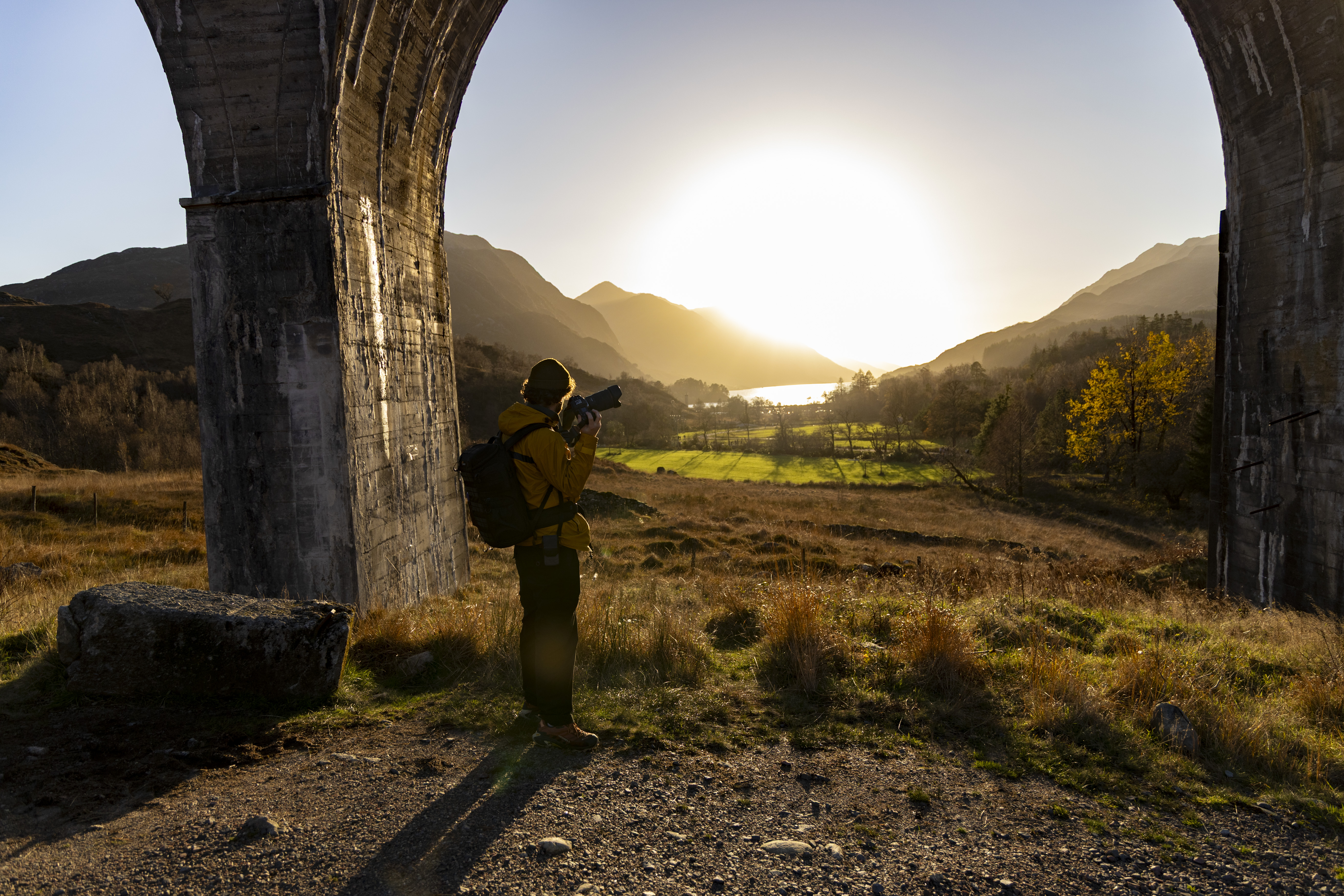 Shot of photographer standing outside