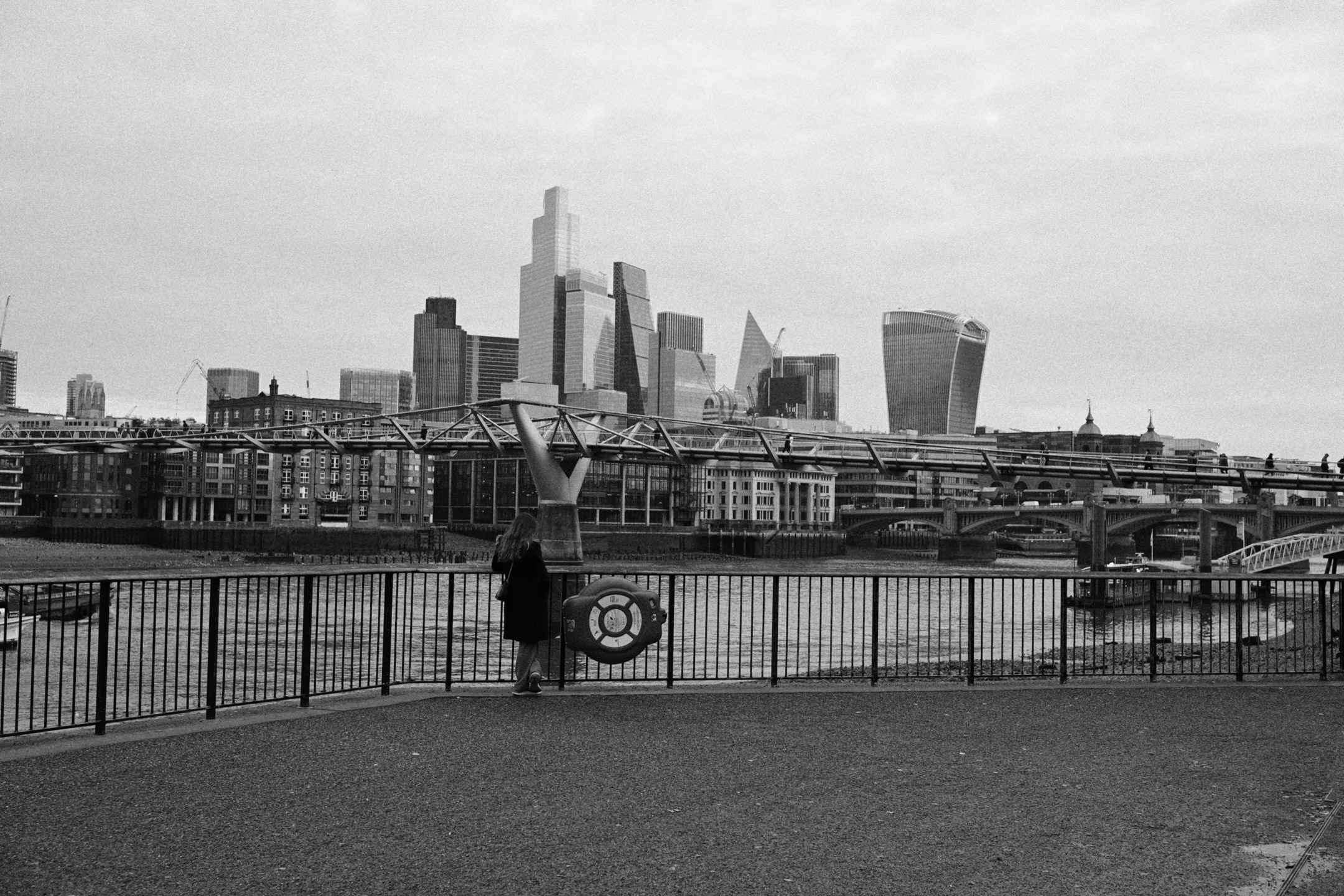 A grainy photo of the London skyline shot with a Nikon Zf by Jakub Golis
