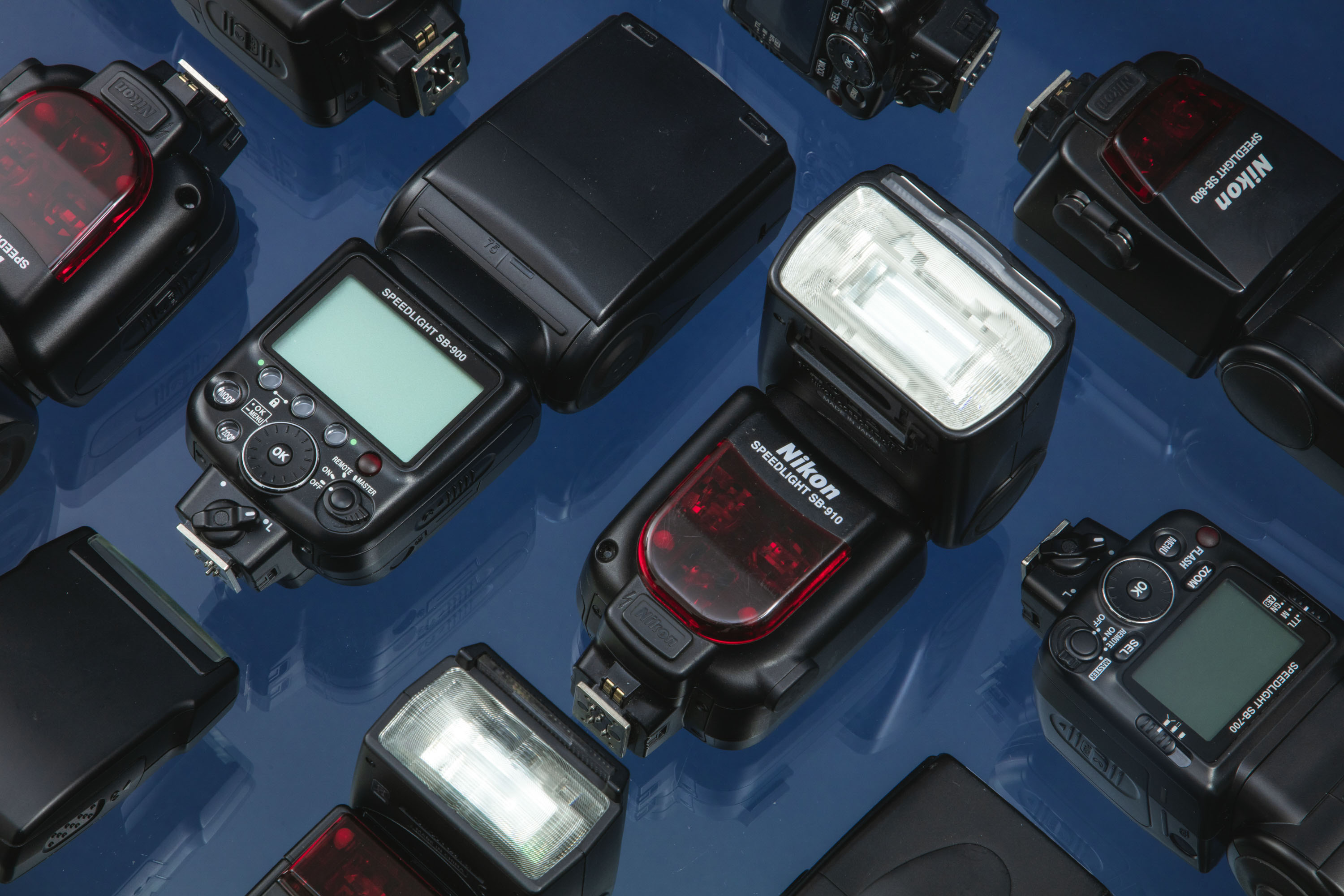 Un flat lay de flashs