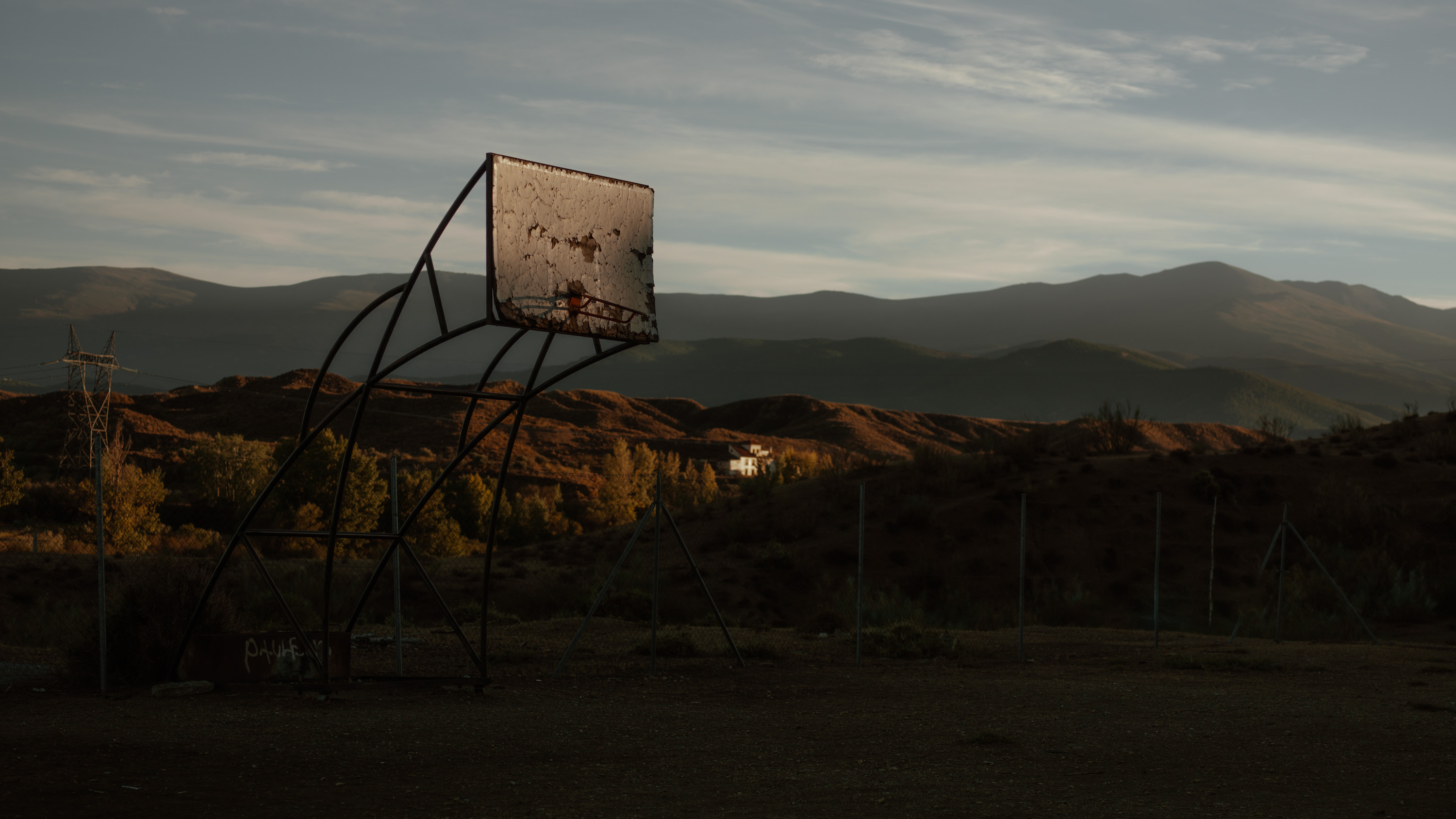 A disused basketball hoop, shot using a Phase One P45 Plus by Ian Howorth 