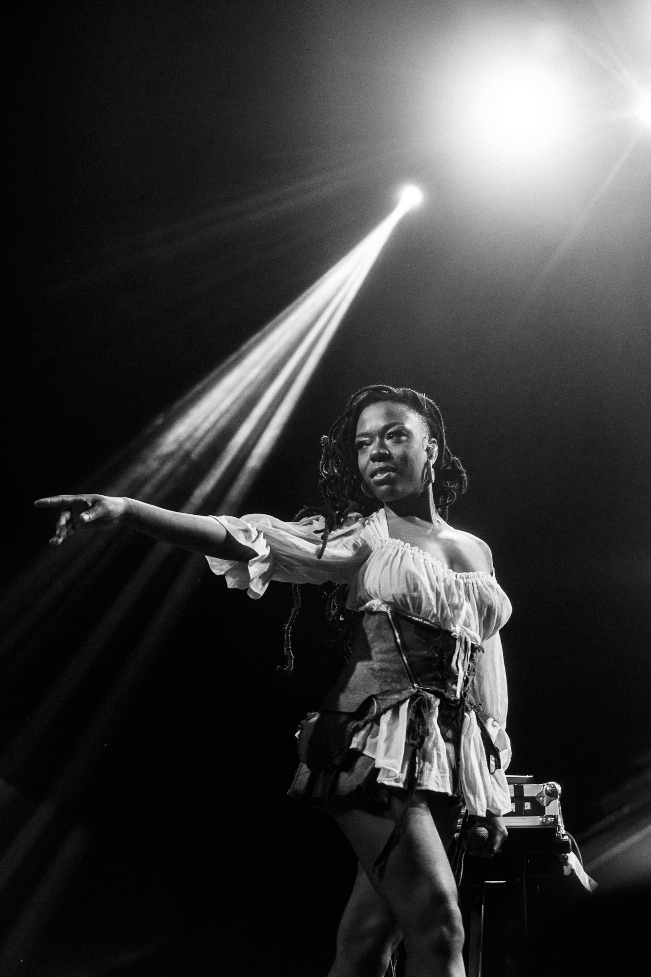 Person on a stage with a spotlight at Coachella Music Festival 2023