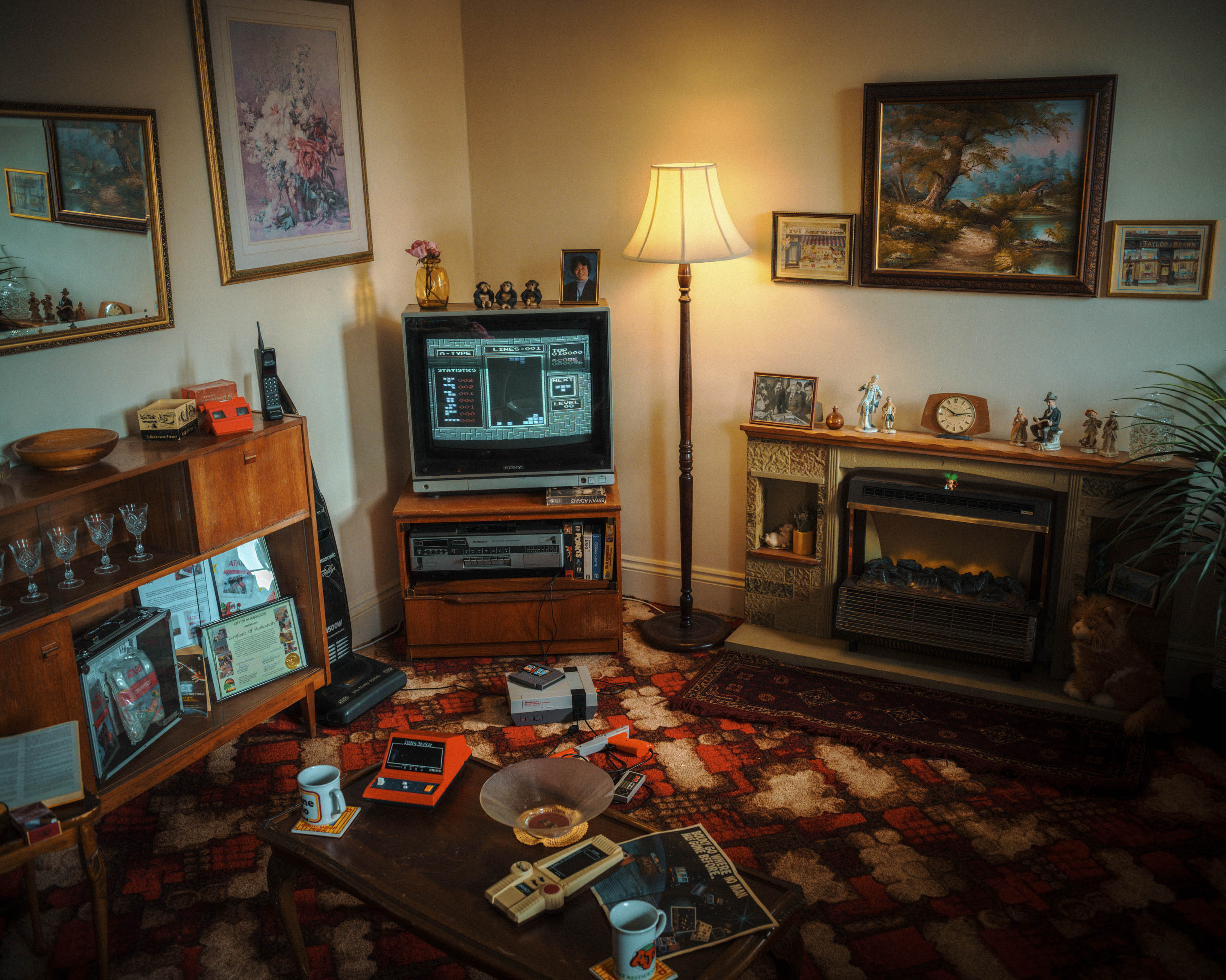 A very retro looking living room that looks like it still exits in the 60s or 70s. Taken on the Fujifilm GFX 50R by Ian Howorth. 
