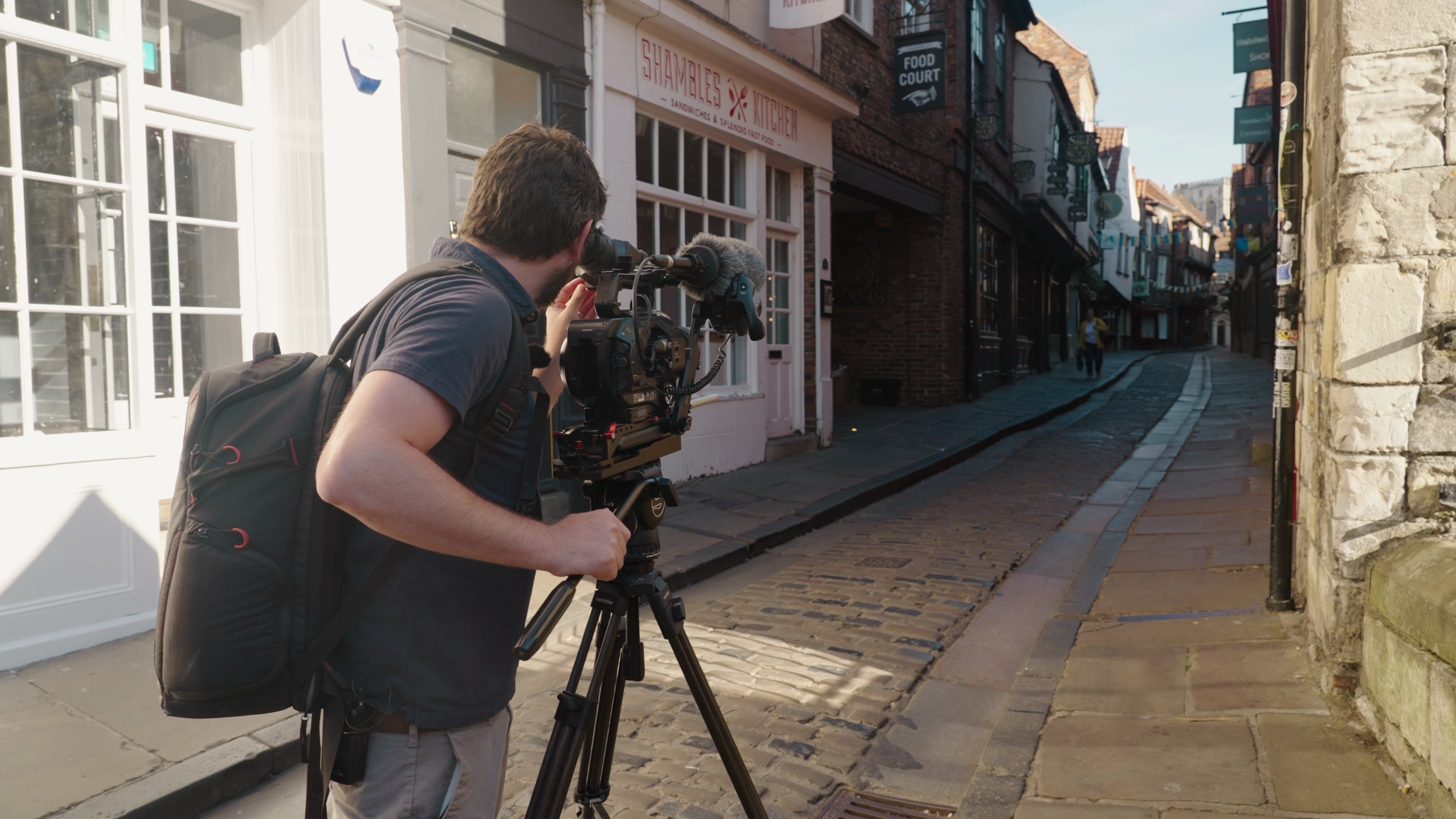 Le producteur-réalisateur Steve Morgan utilise le Sony FS7 pour filmer les Shambles à York.