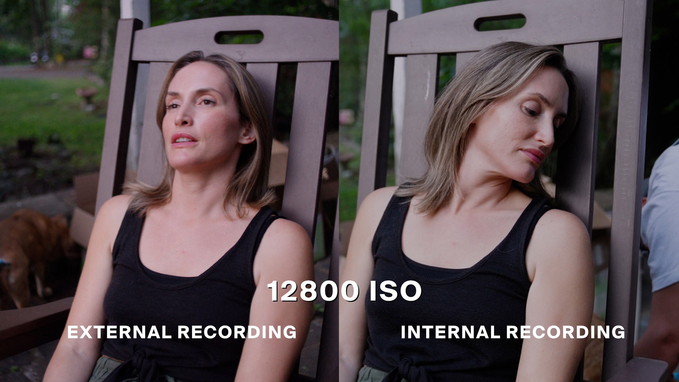 External vs. internal recording shot on Sony FX3 12800 ISO