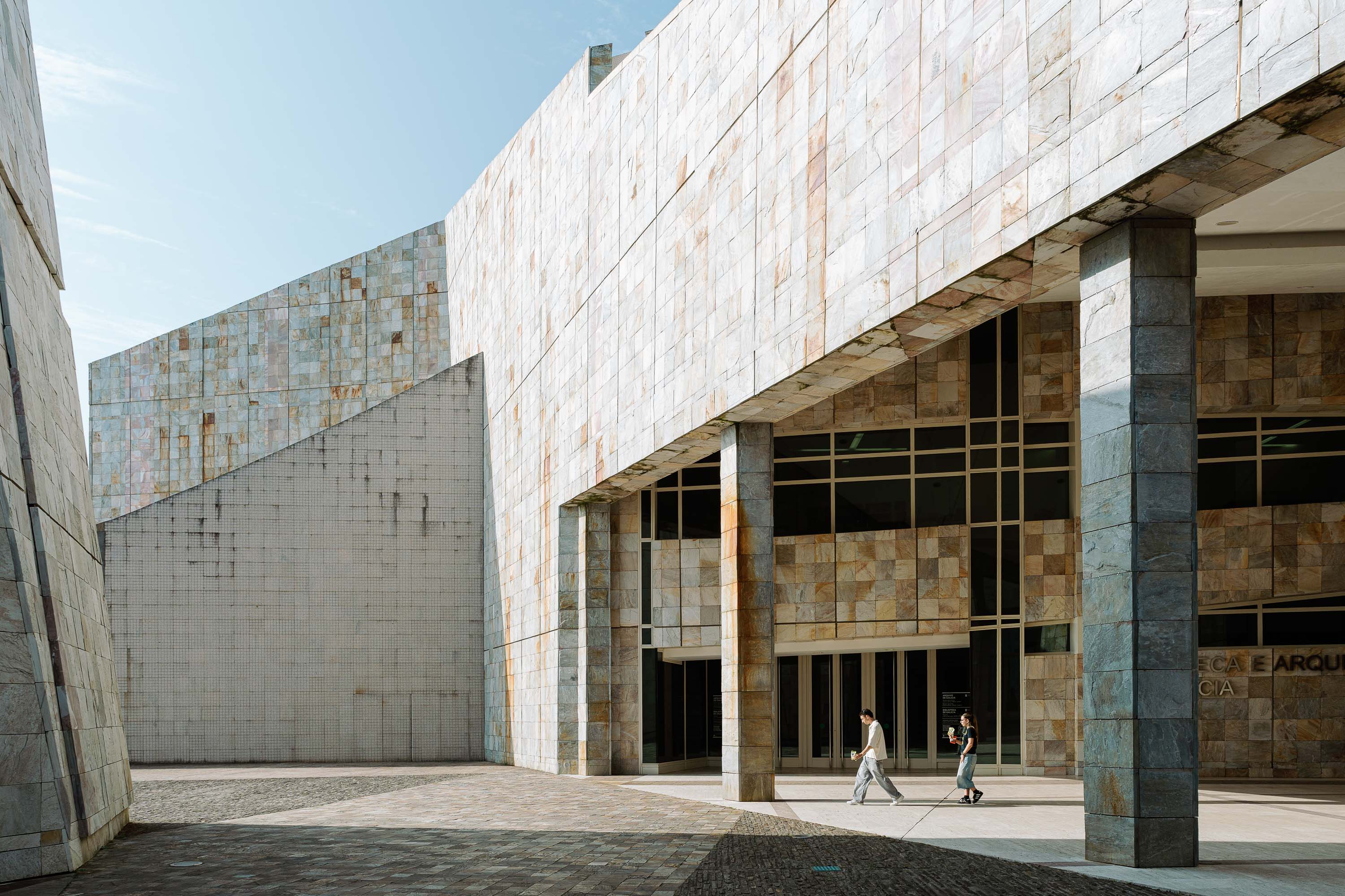 A wide shot of the library building at the Cidade da Cultura de Galicia. Taken by Connor Redmond on the Sony A7C II. 
