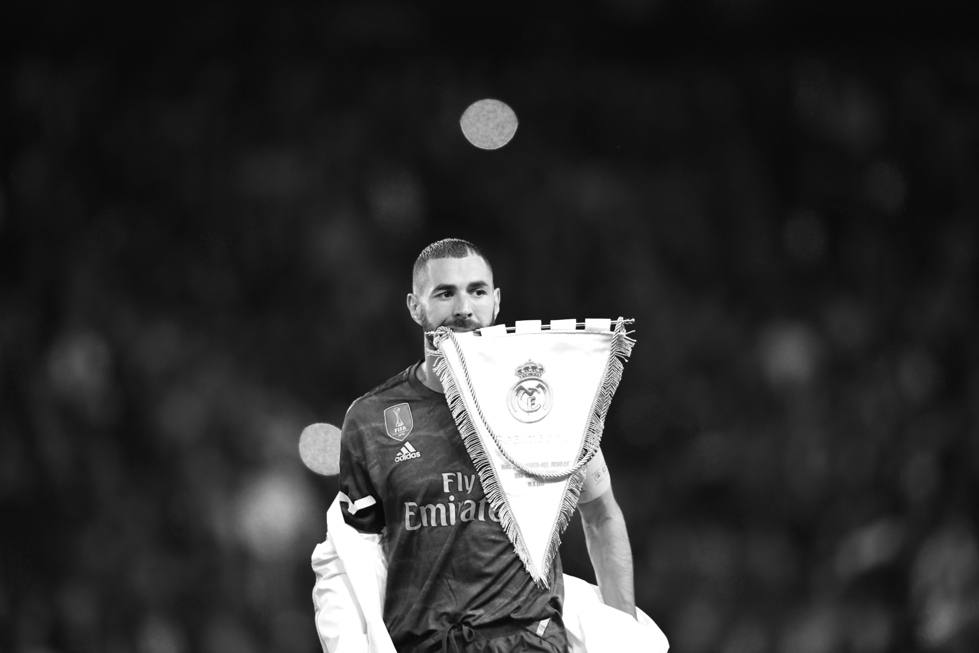 Real Madrid’s Karim Benzema in his side’s three-nil away loss at PSG in the Champion’s League, September 2019, shot by Ryu Voelkel on a Nikon D5