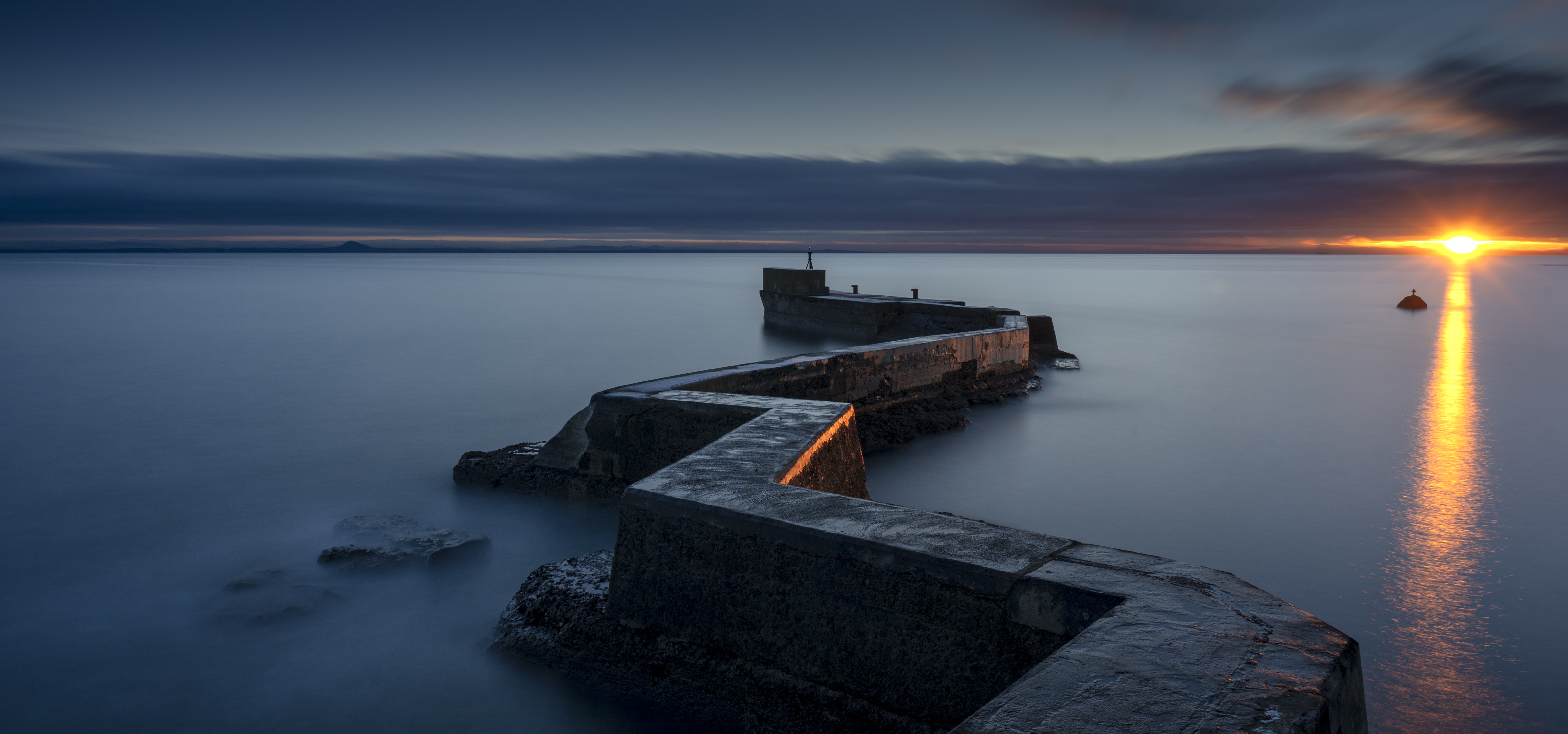 La jetée de la côte de St Monans, avec un coucher de soleil en arrière-plan, prise par Scott Jessiman avec un Nikon Z6 II