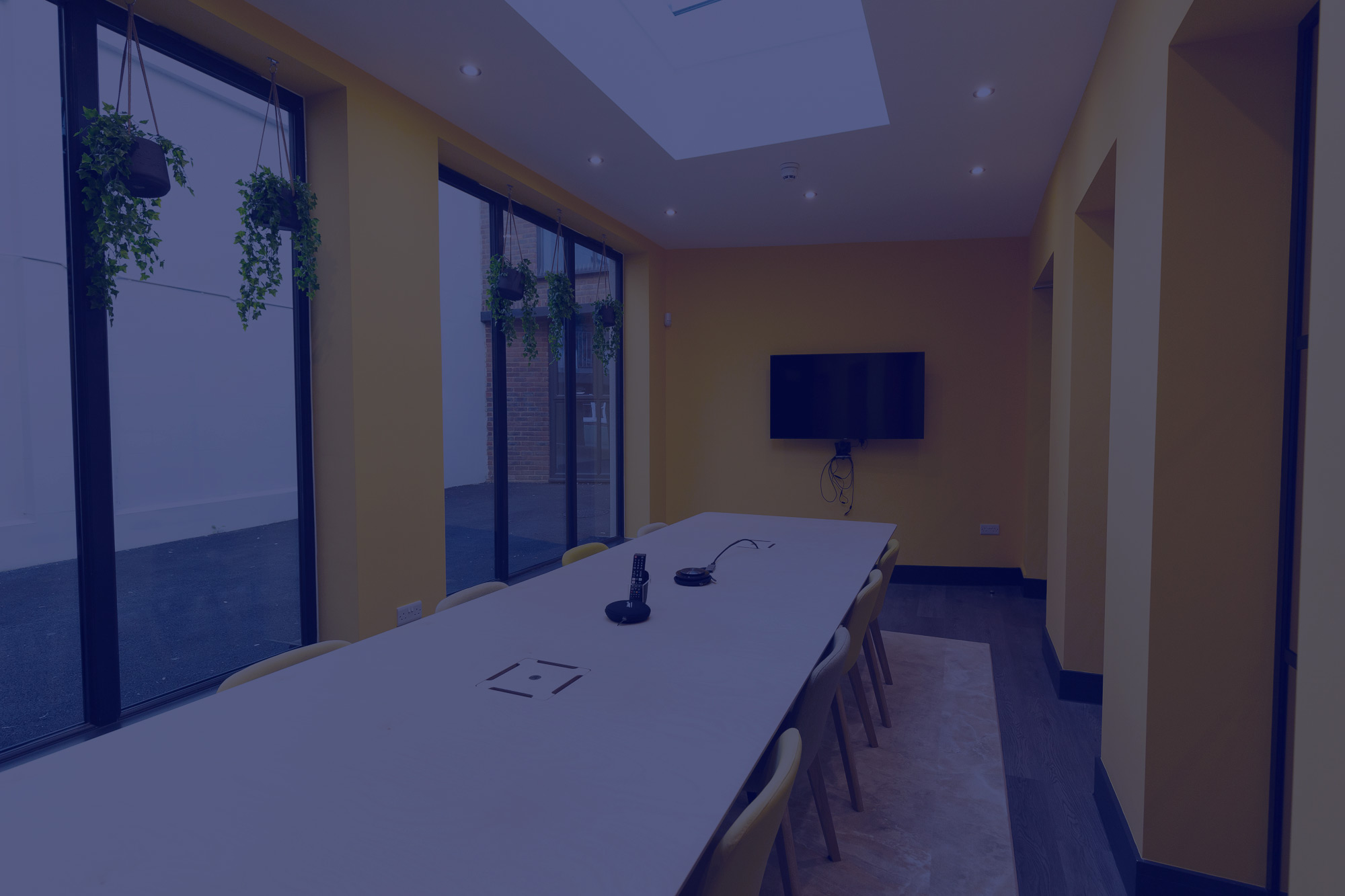 MPB meeting room, blue overlay