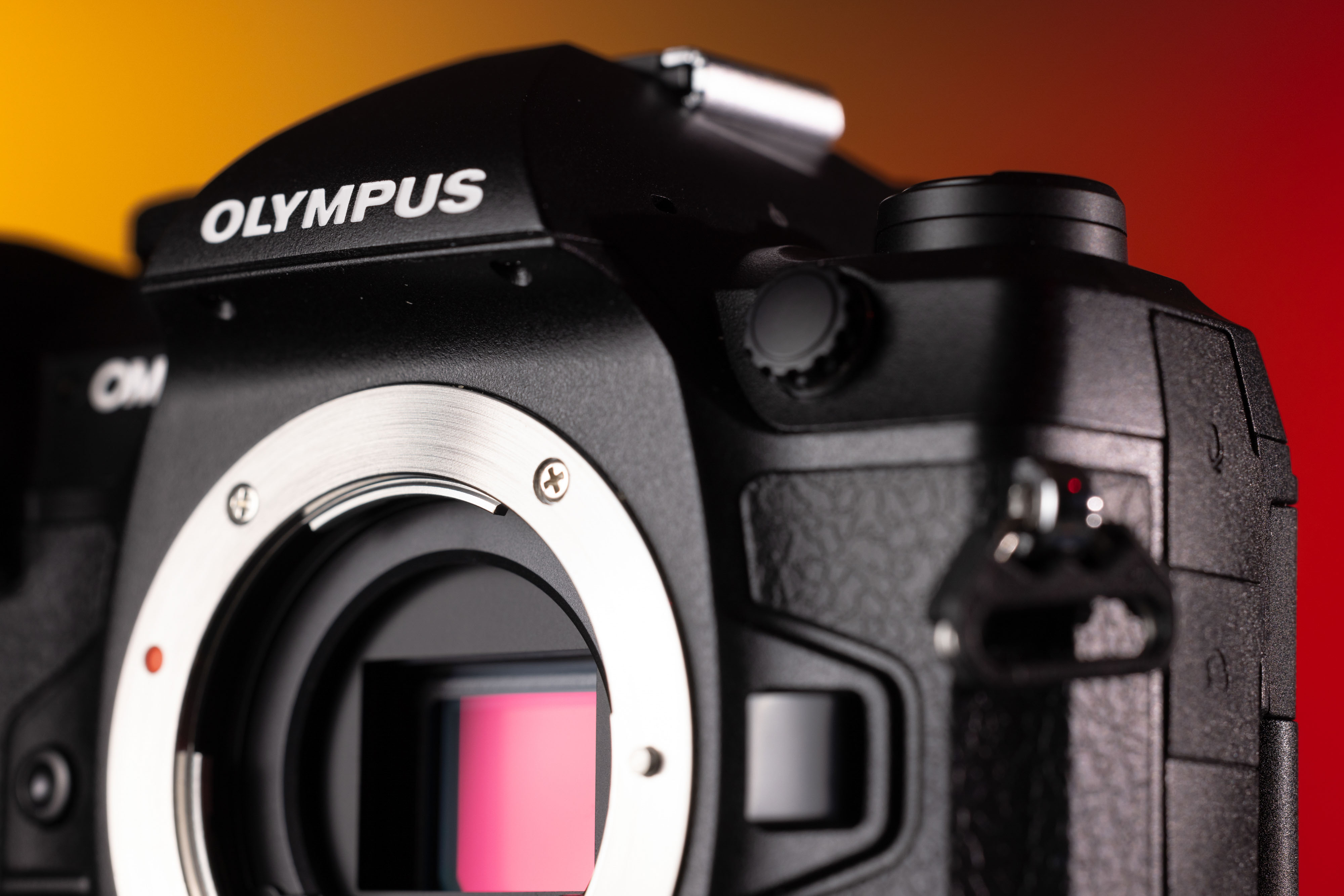 Close-up of a used OM System OM-1