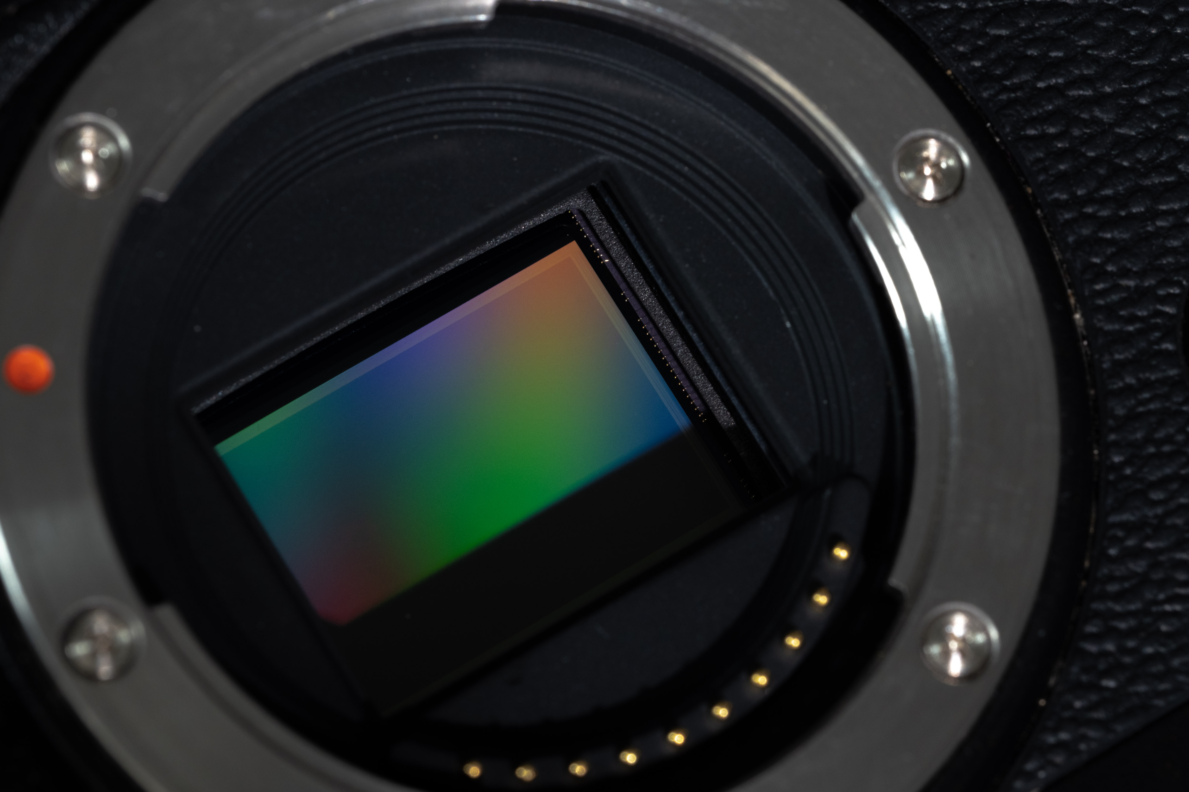 Sensor einer für Vollspektrum-IR-Aufnahmen umgerüsteten Fujifilm X-T1