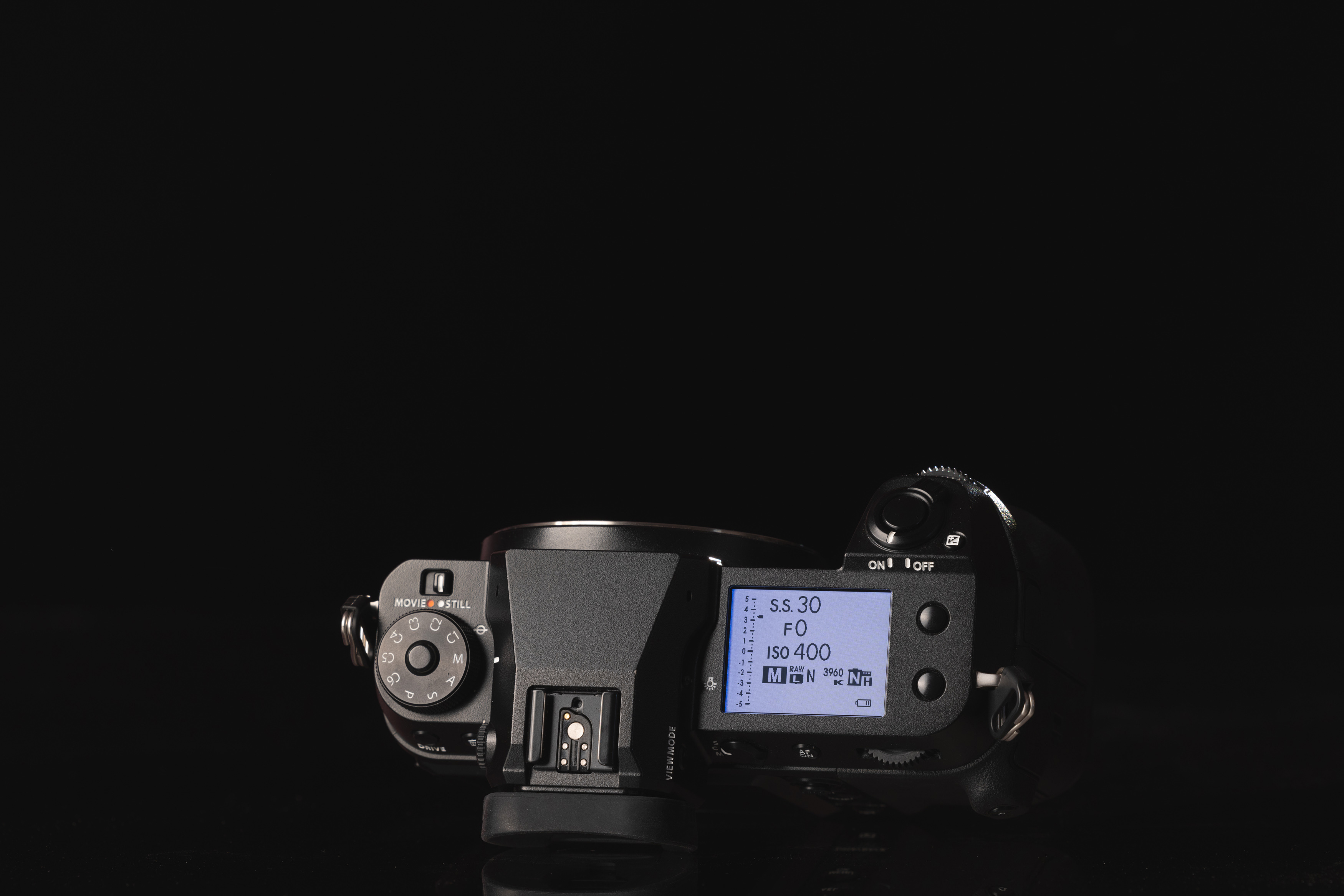 Bovenste scherm van de Fujifilm GFX 100S