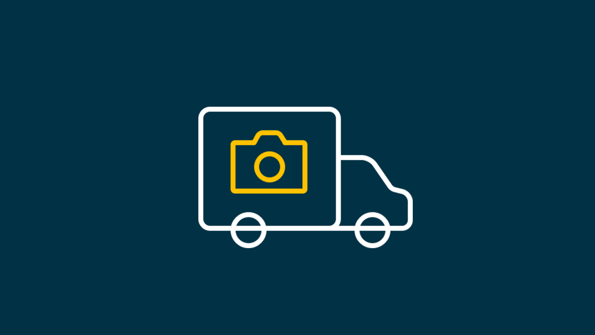 Couriers, icon showing a truck with a camera inside