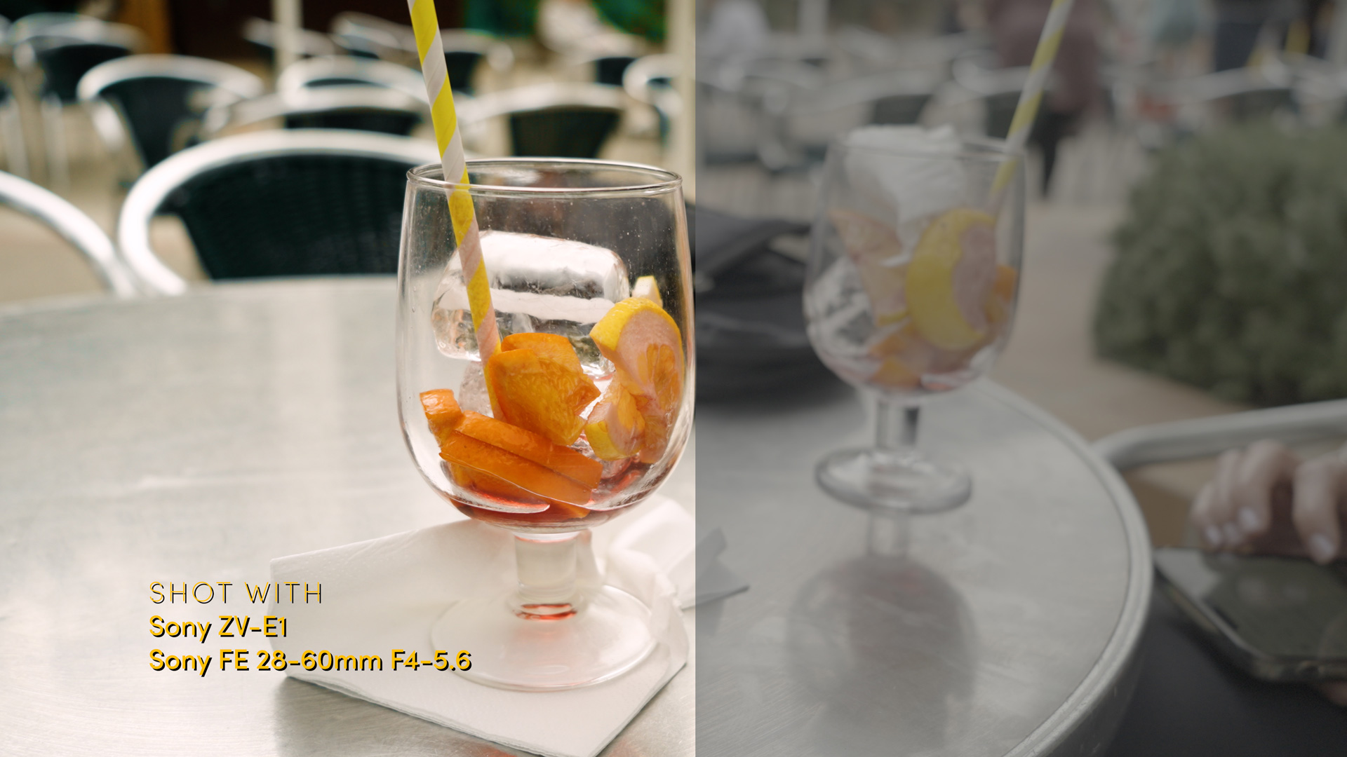 Shot of empty drinking glass taken with Sony ZV-E1
