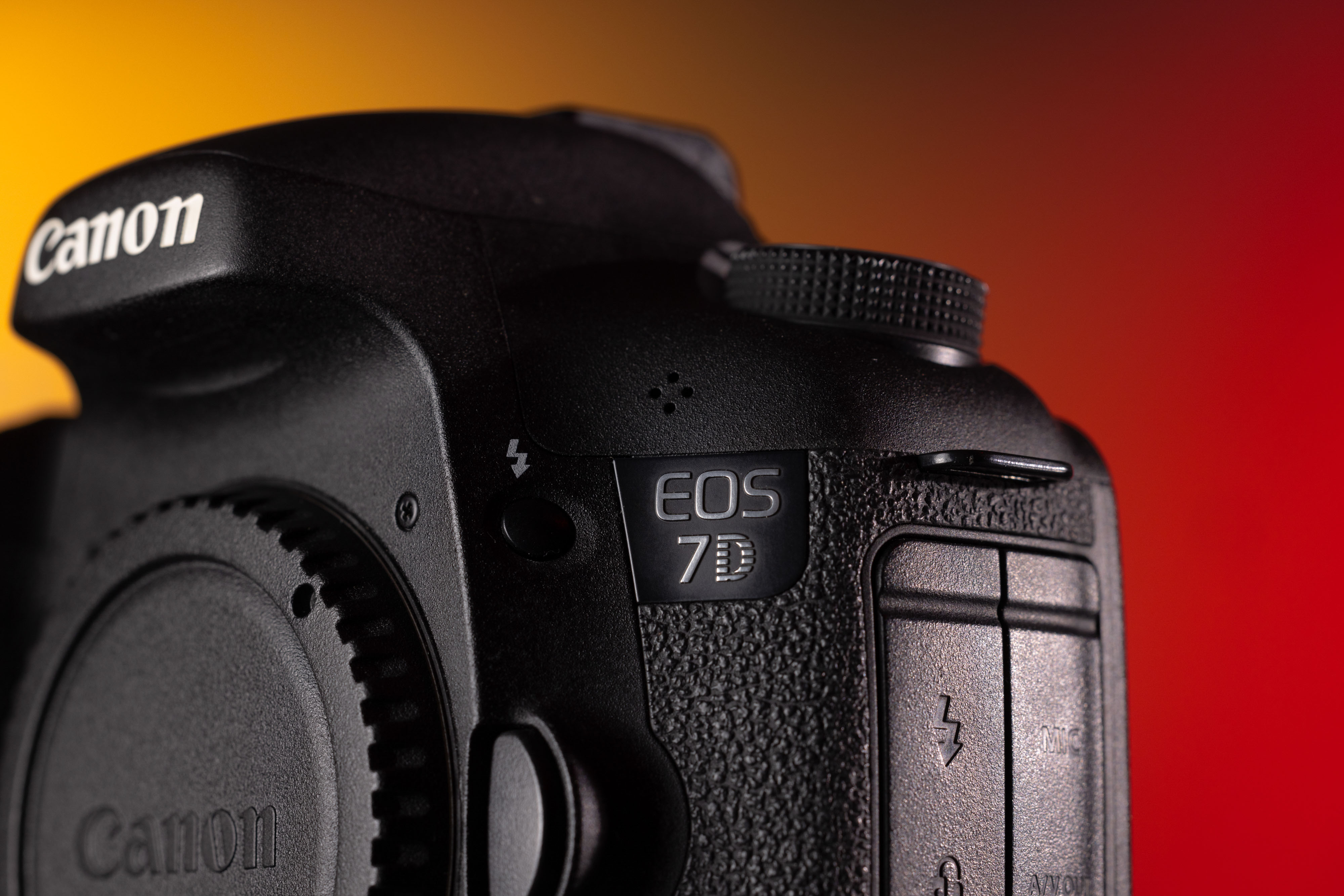 Close-up van een tweedehands Canon EOS 7D