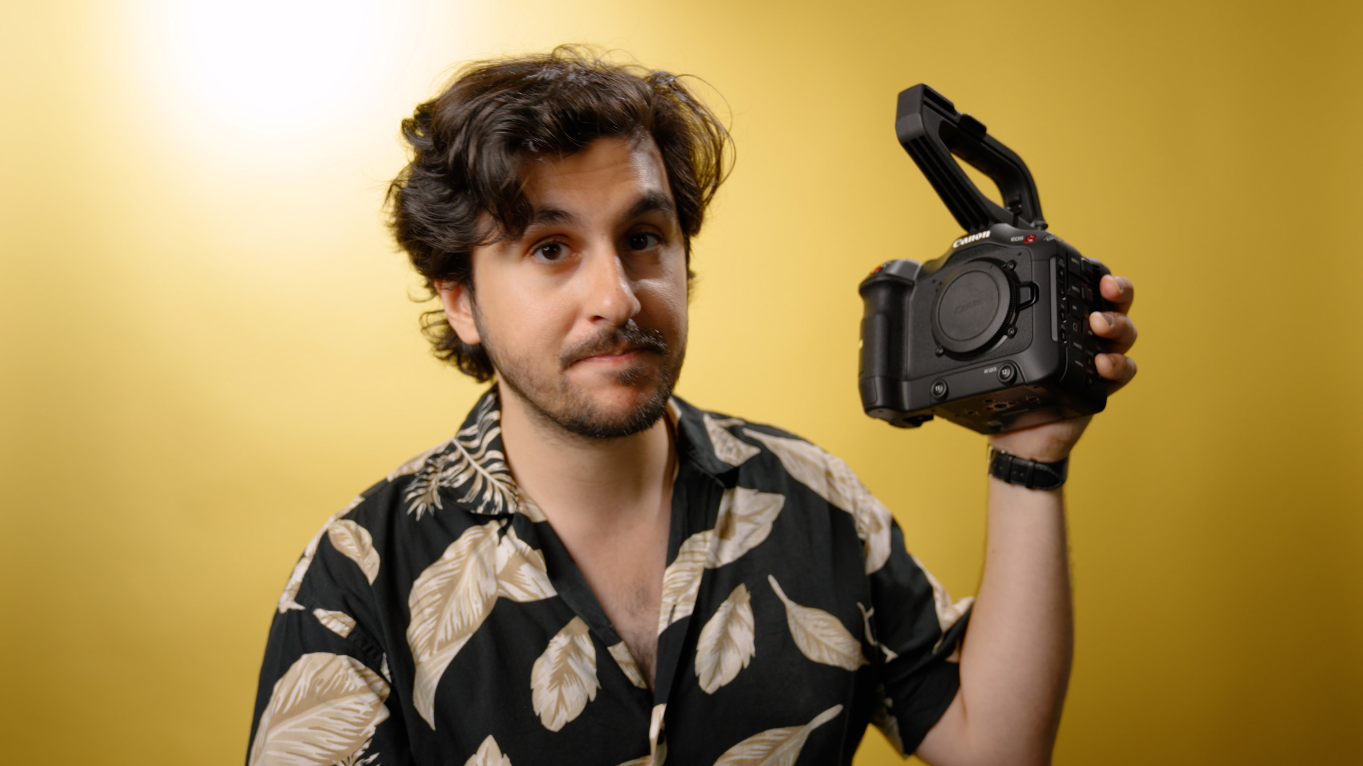 Justin im Studio mit der Canon C70