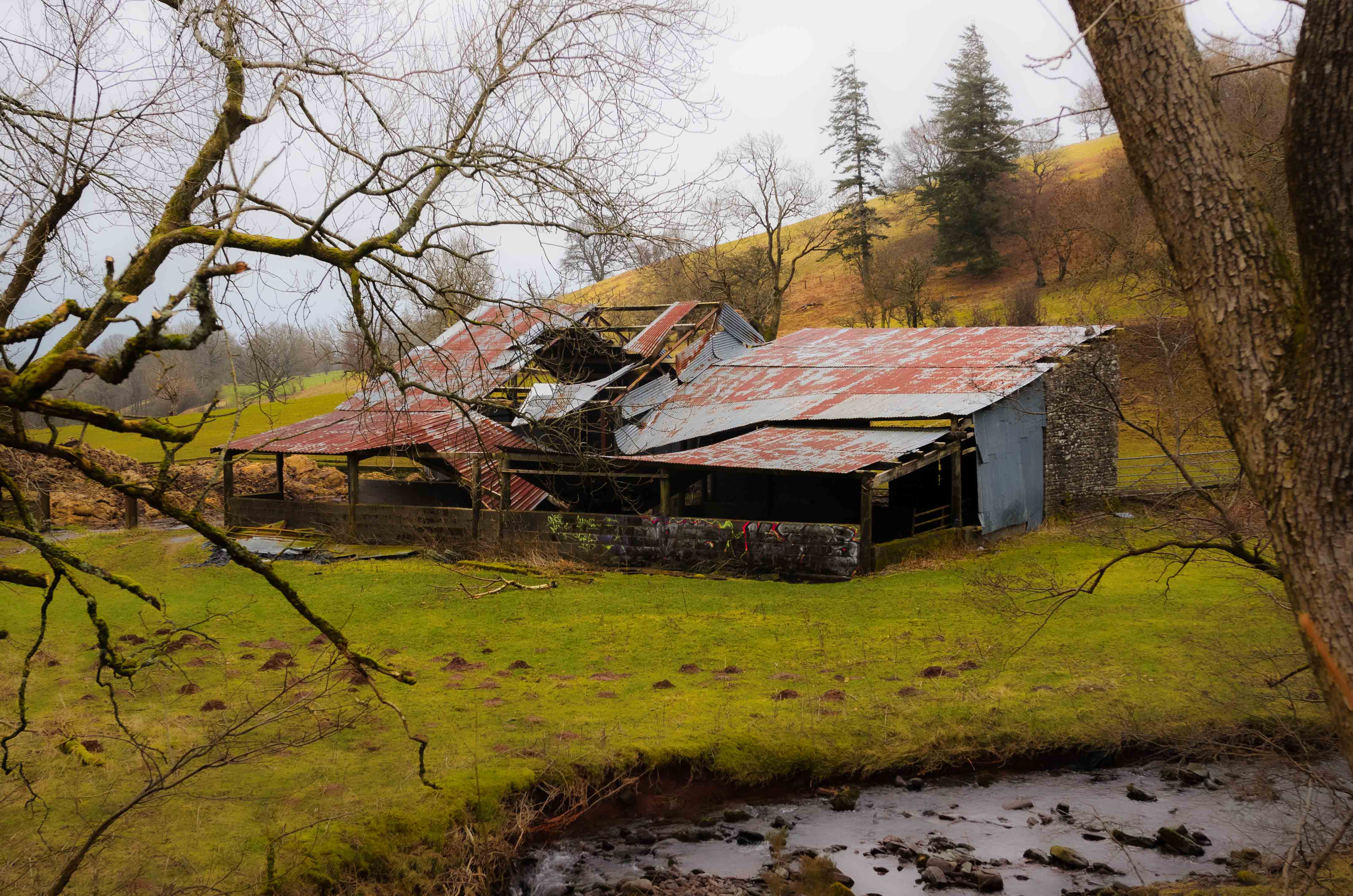 An old derelict and abandoned metal barn in the Brecon Beacons. By Connor Redmond.