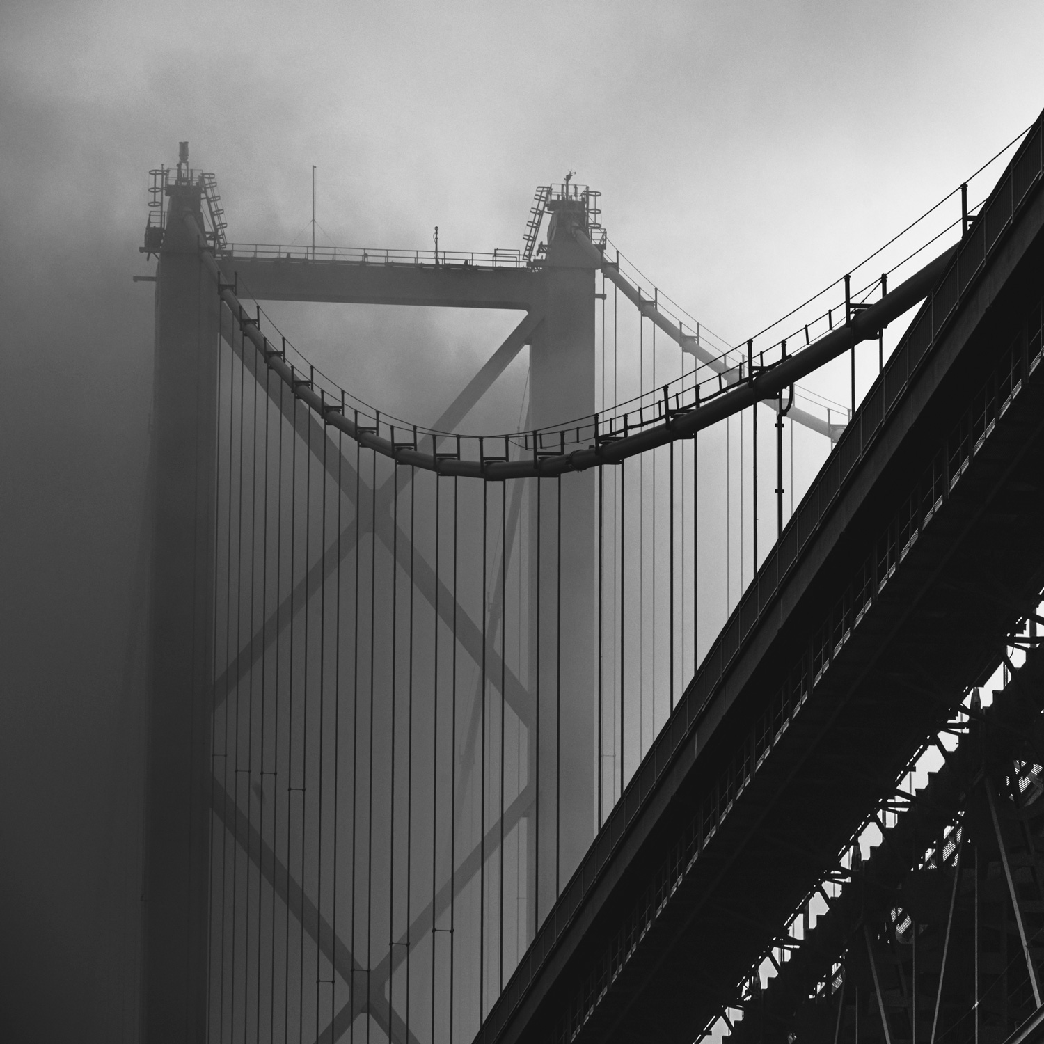 A black and white image of a bridge shot by Scott Jessiman with a Nikon Z6 II