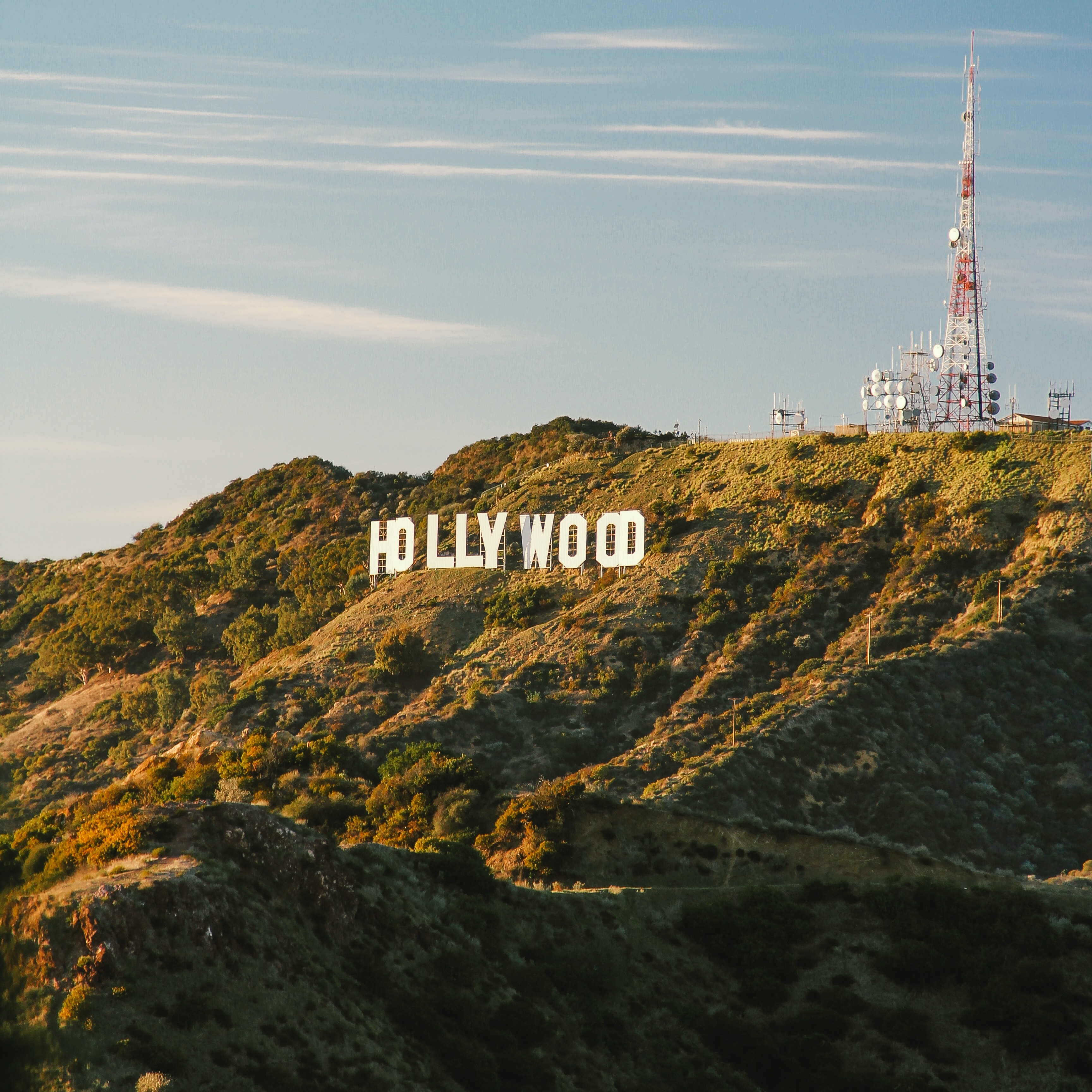 Hollywood sign at sunset