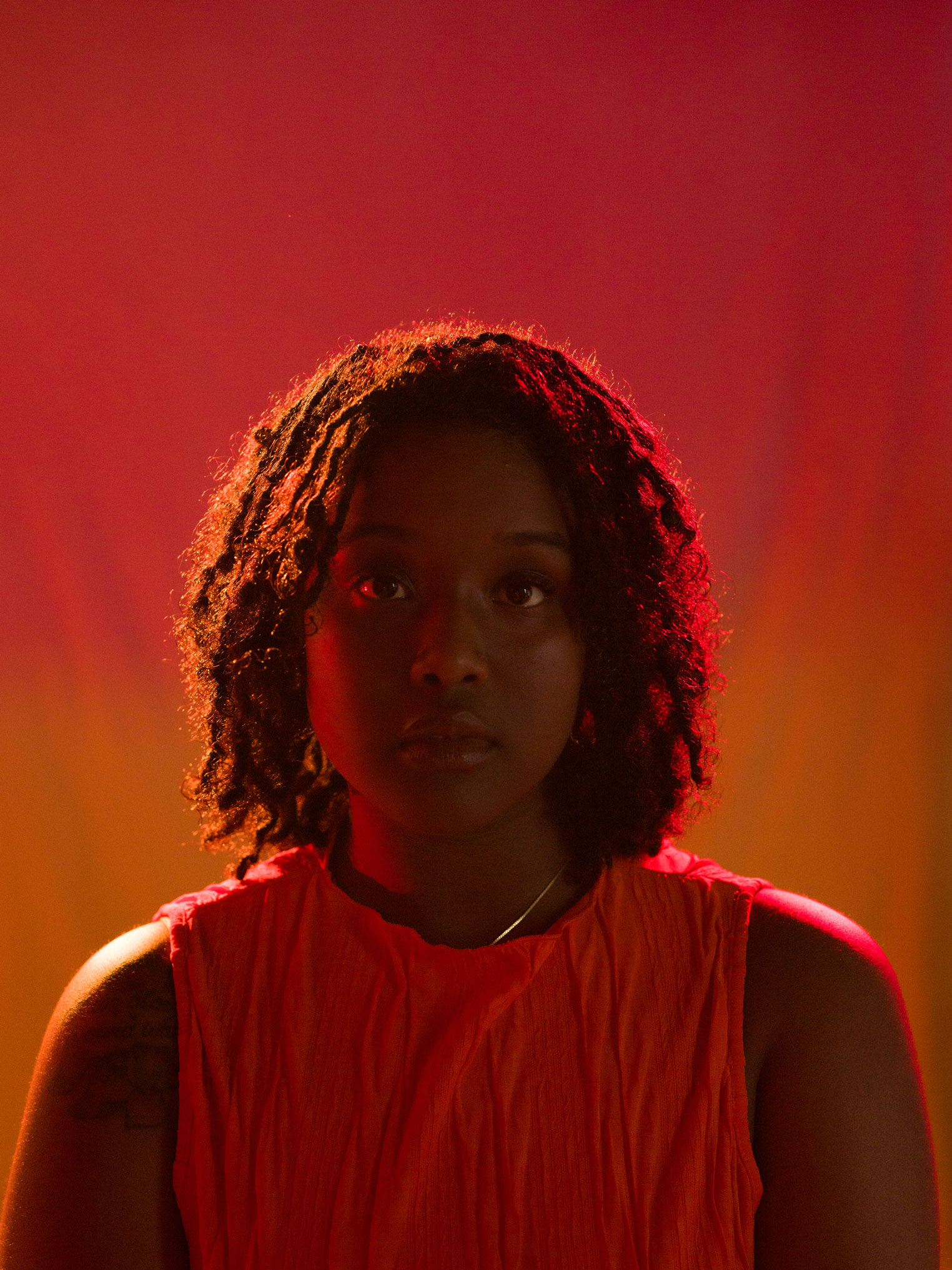 Portrait of a person using hair lighting technique by Kaylah Sambo on a Hasselblad X1D-50c.