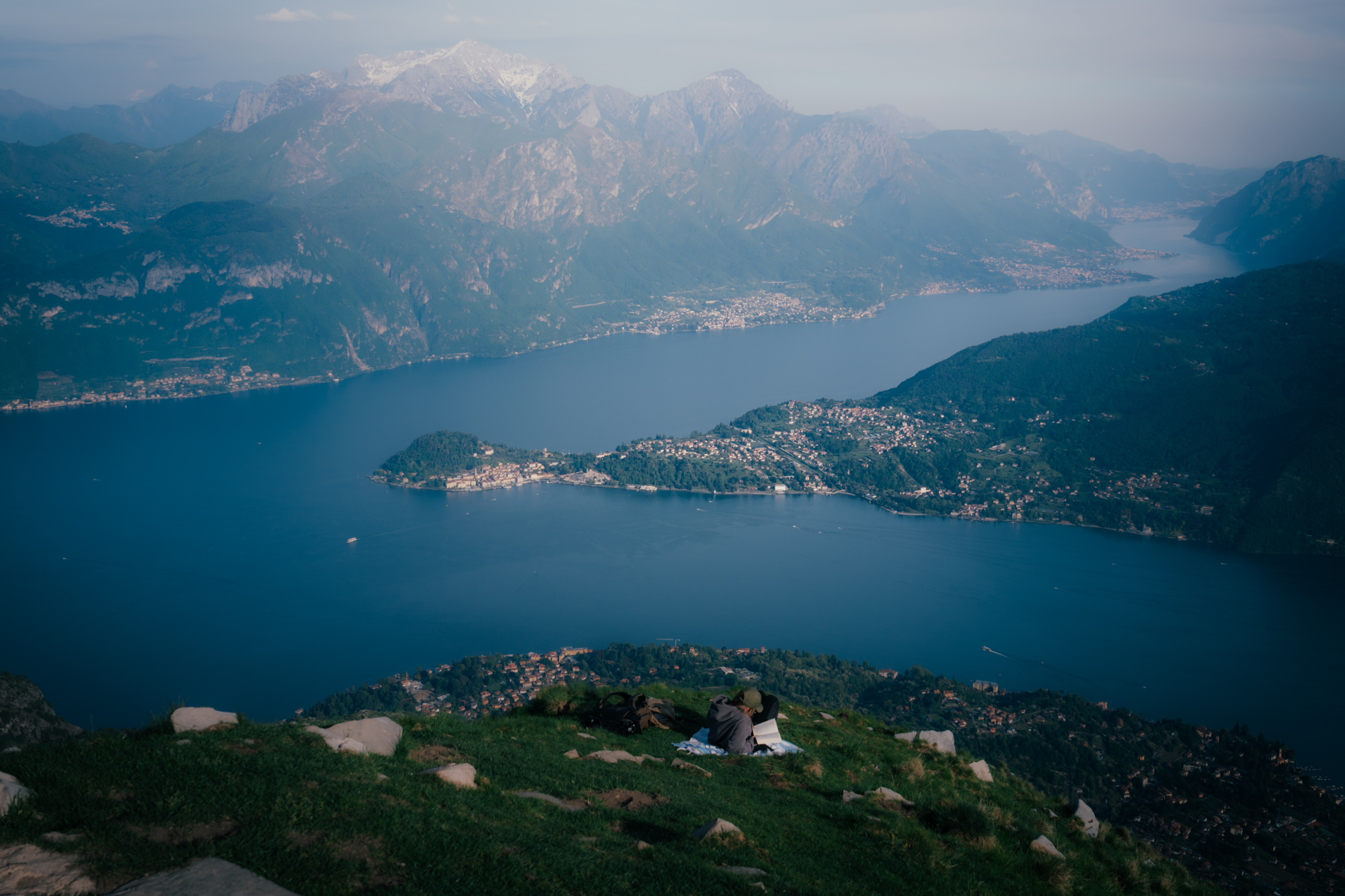 Panoramic view of Lake Como from Monte Crocione