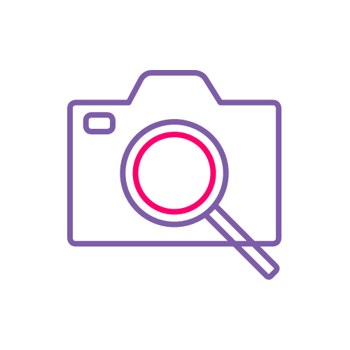 A blue and red icon indicating that a camera has been checked