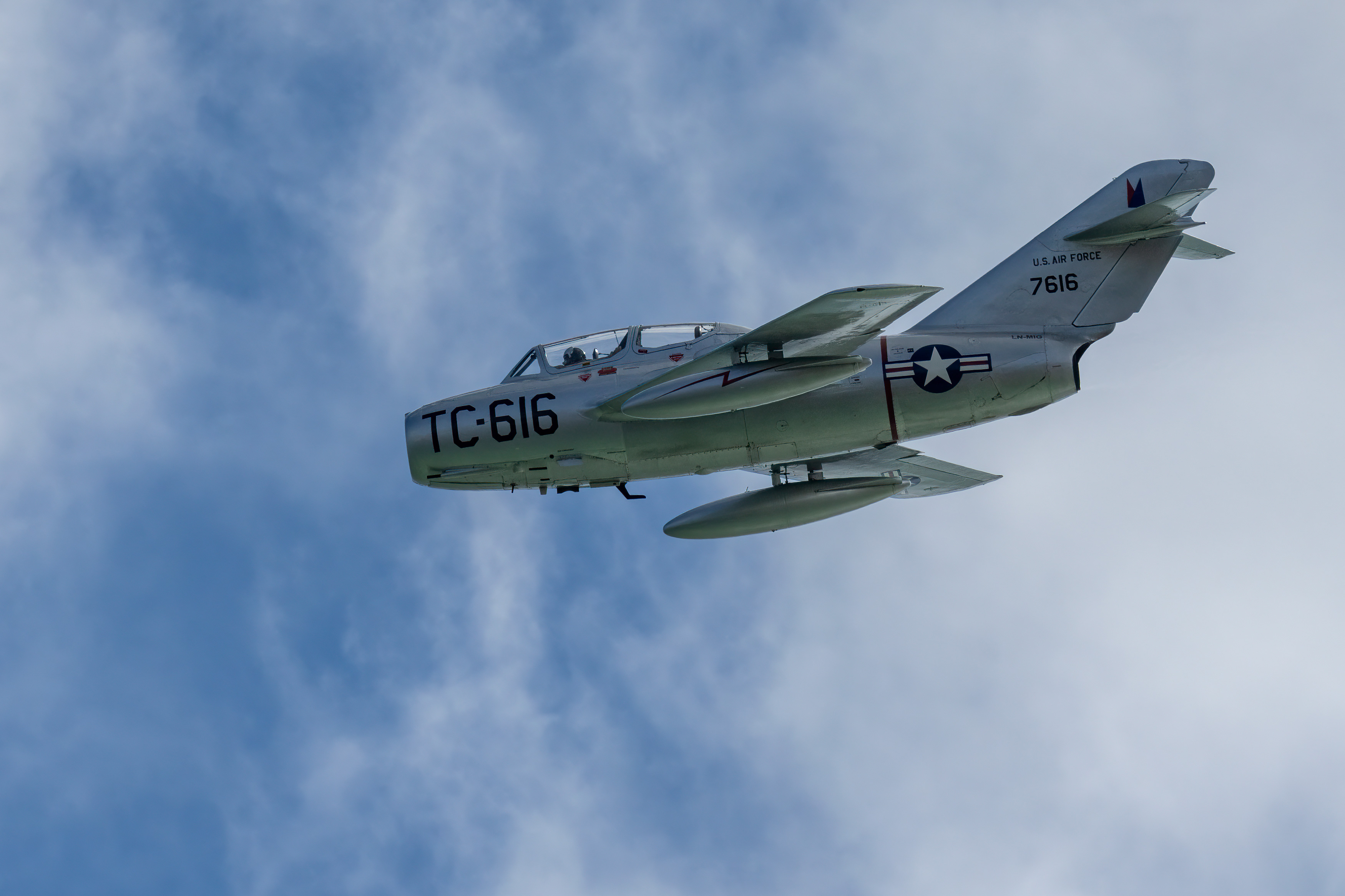 Mikoyan-Gurevich MiG-15 im Flug auf der Eastbourne International Airshow